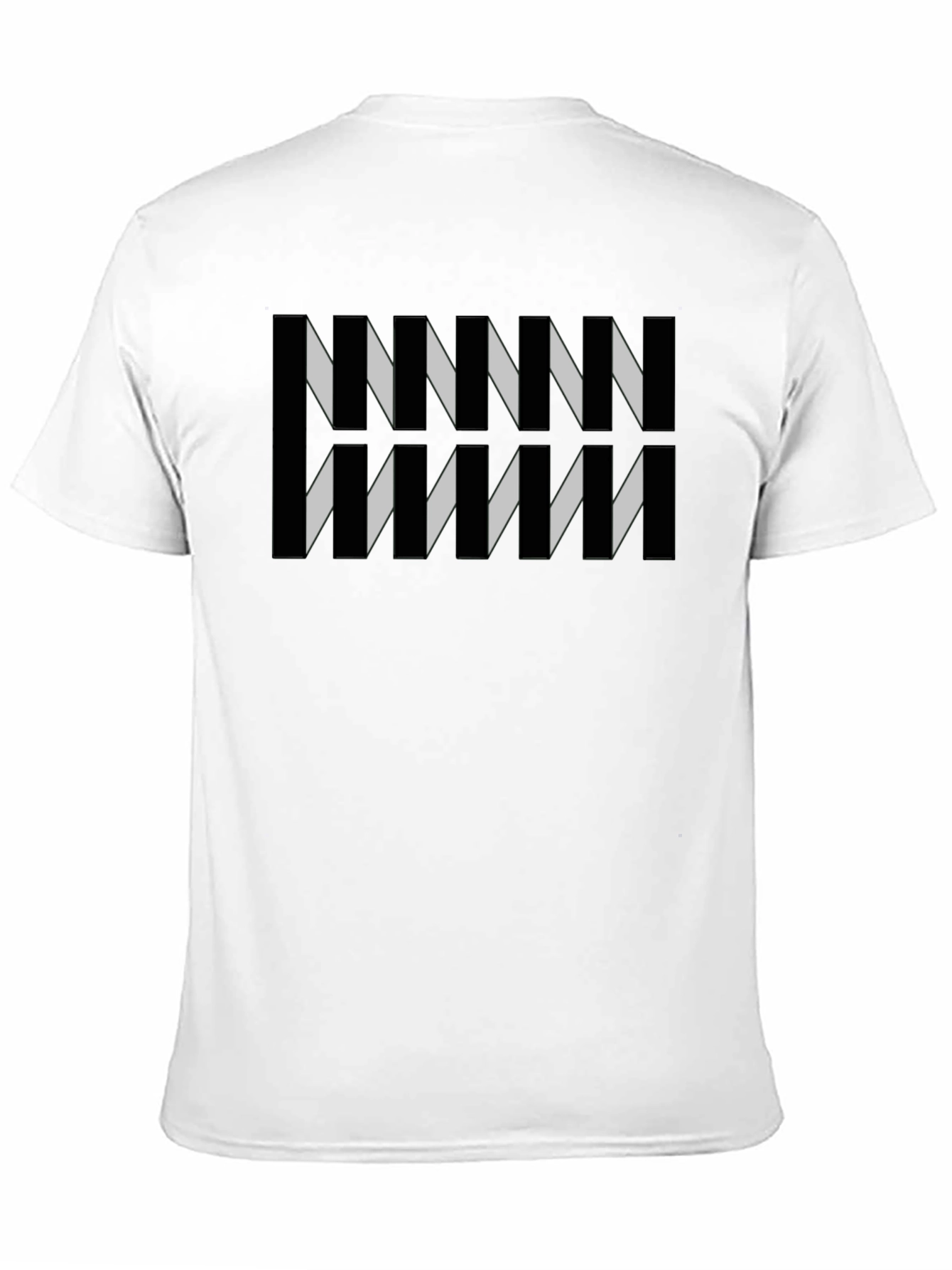 Black Abstract Geometric Pattern Black Tee view 11