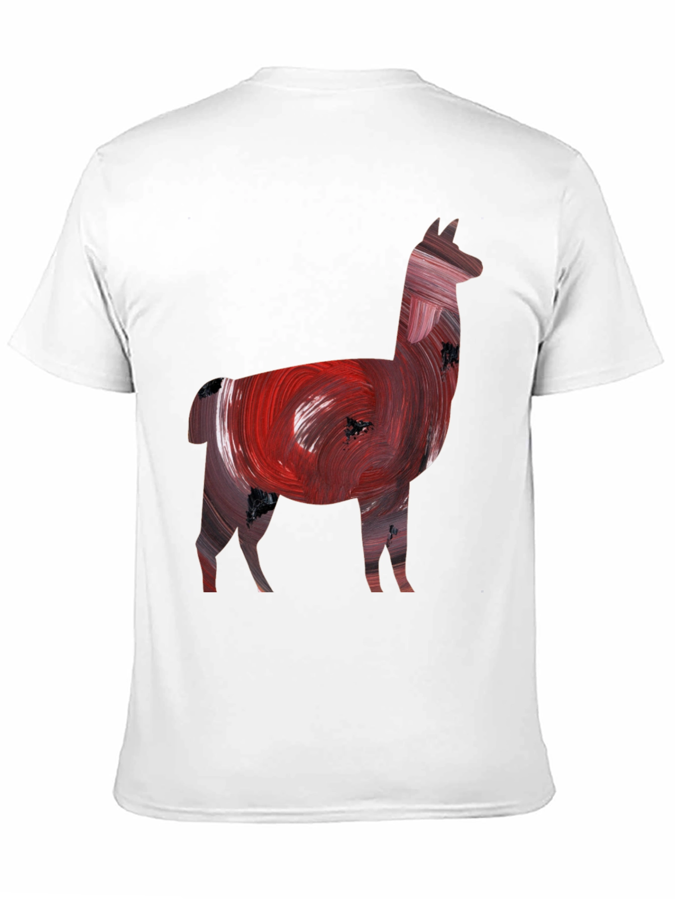 Black Llama Art Print Black Tee view 11