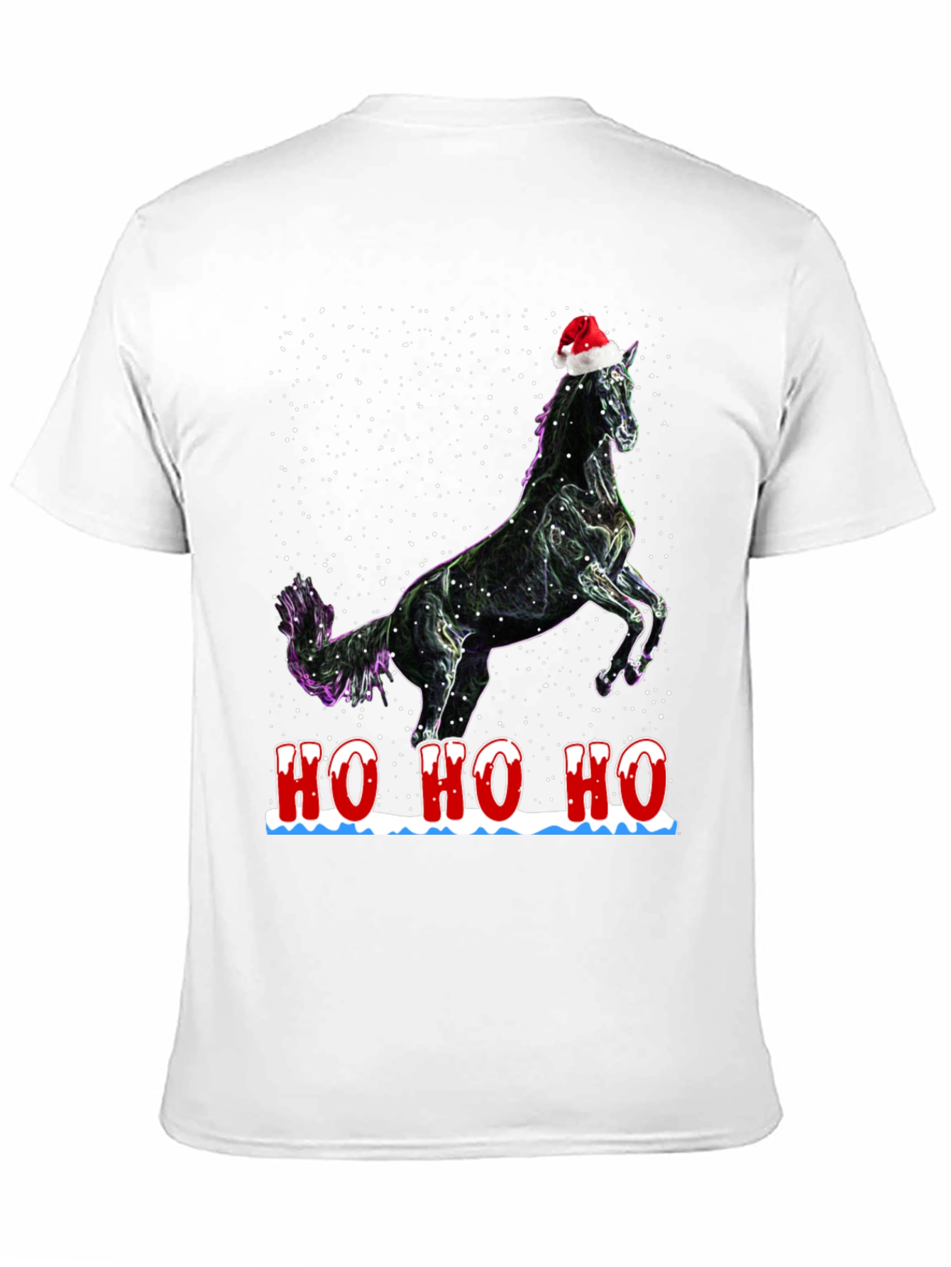 Black Festive Horse T-Shirt - Holiday Cheer view 11