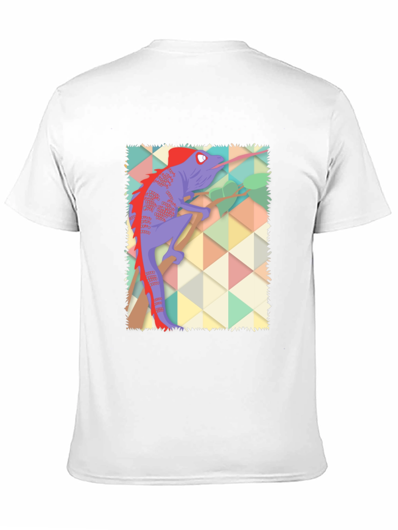 Black Chameleon Graphic Print T-Shirt - Black Cotton Blend view 11