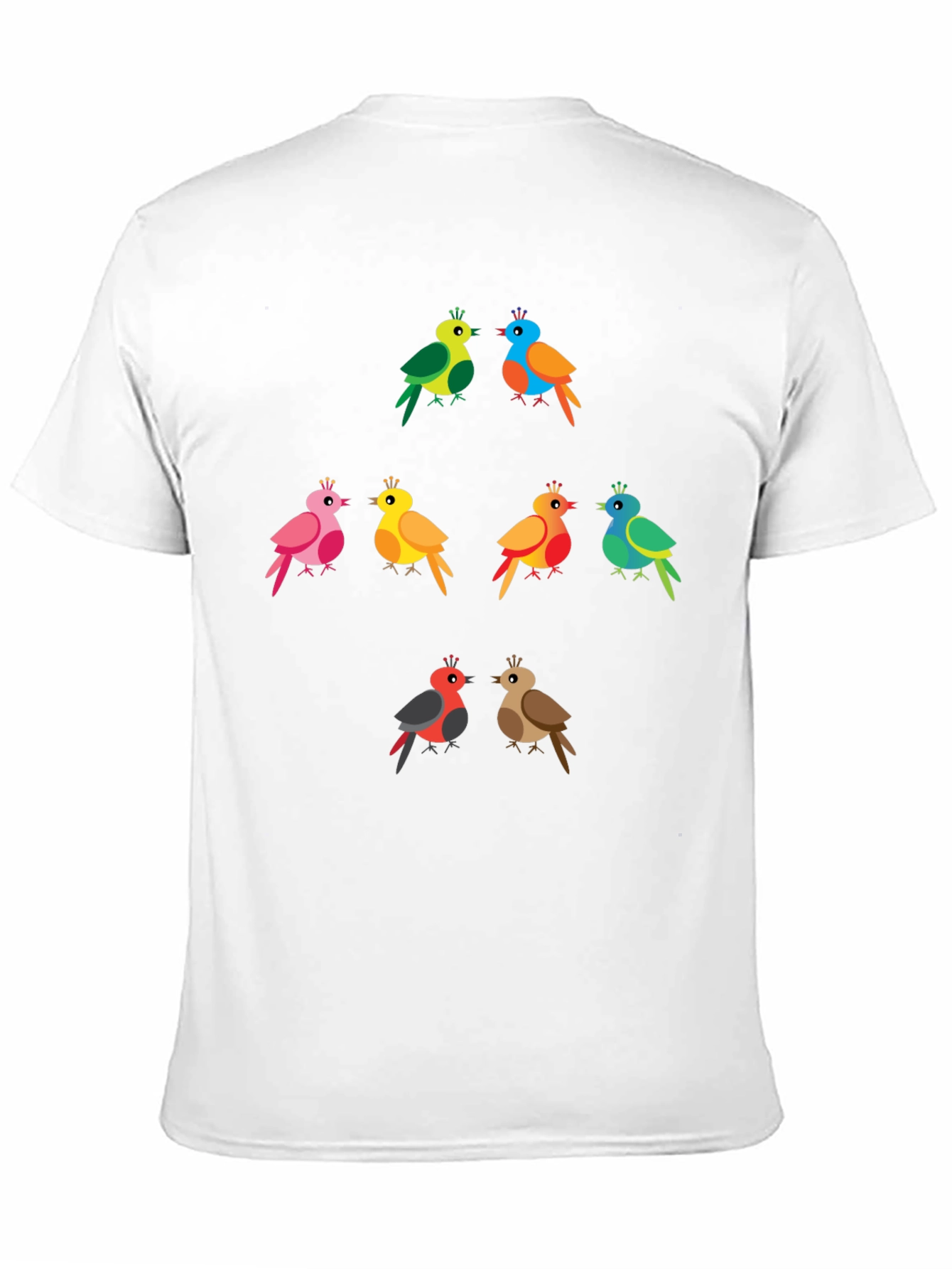 Black Colorful Birds Graphic Tee - Fun & Unique Design view 11