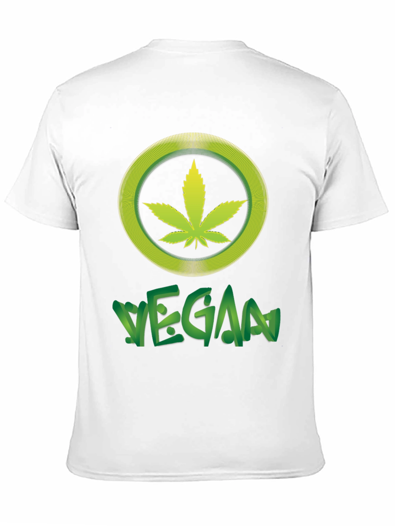 Black Vegan Marijuana Leaf T-Shirt - Black Cotton Tee view 11