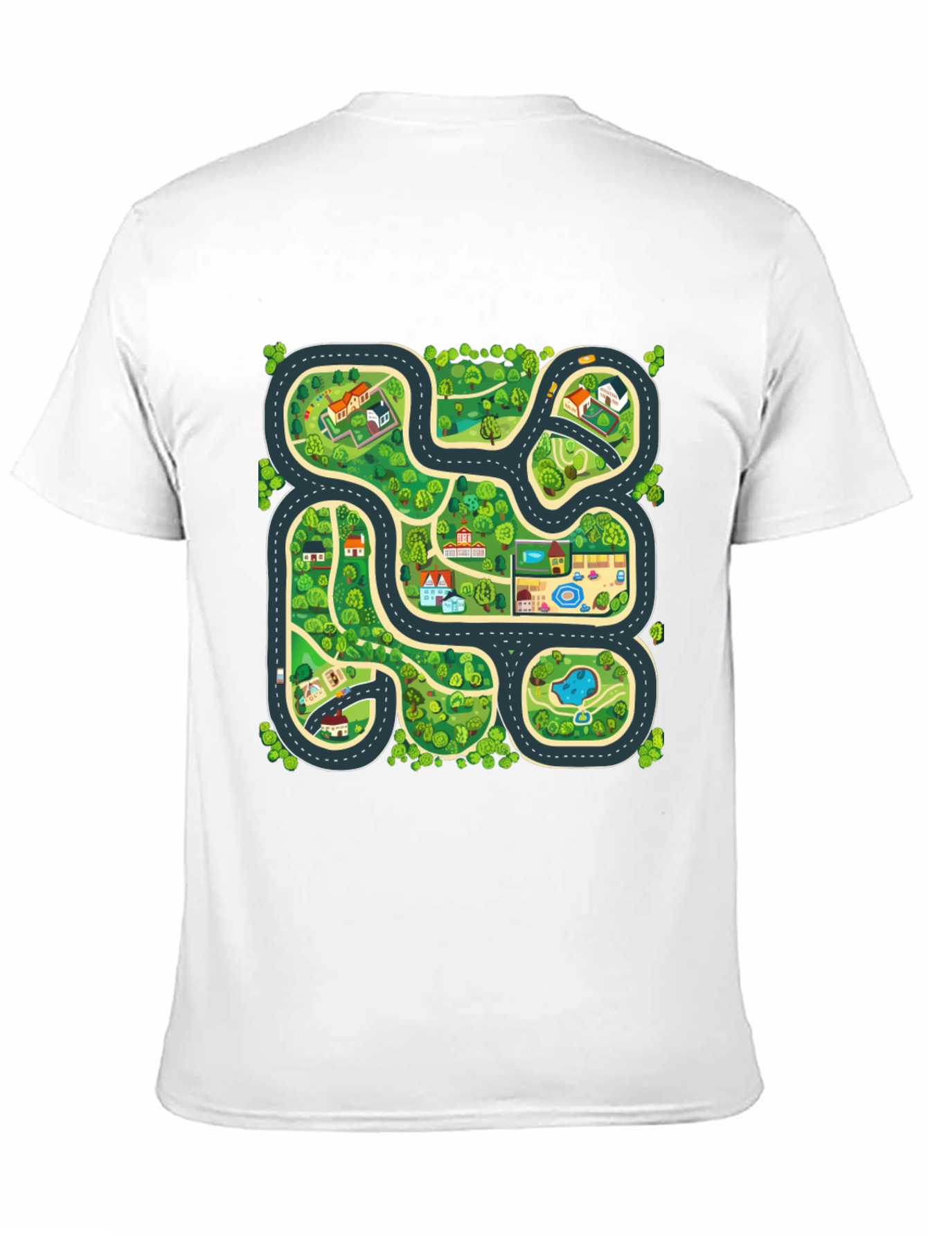 Black City Map Graphic T-Shirt - Playful Design, Soft Cotton view 11