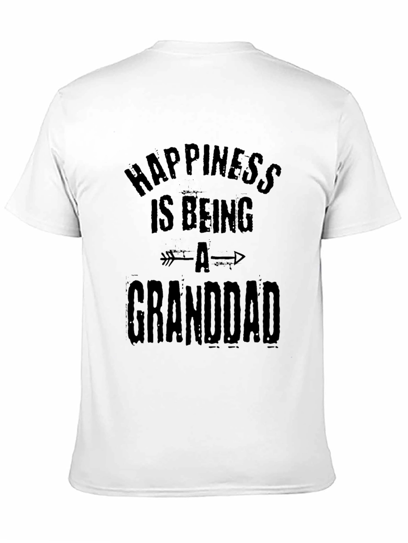 Black Happiness Is Being A Granddad Men's Black T-Shirt view 11