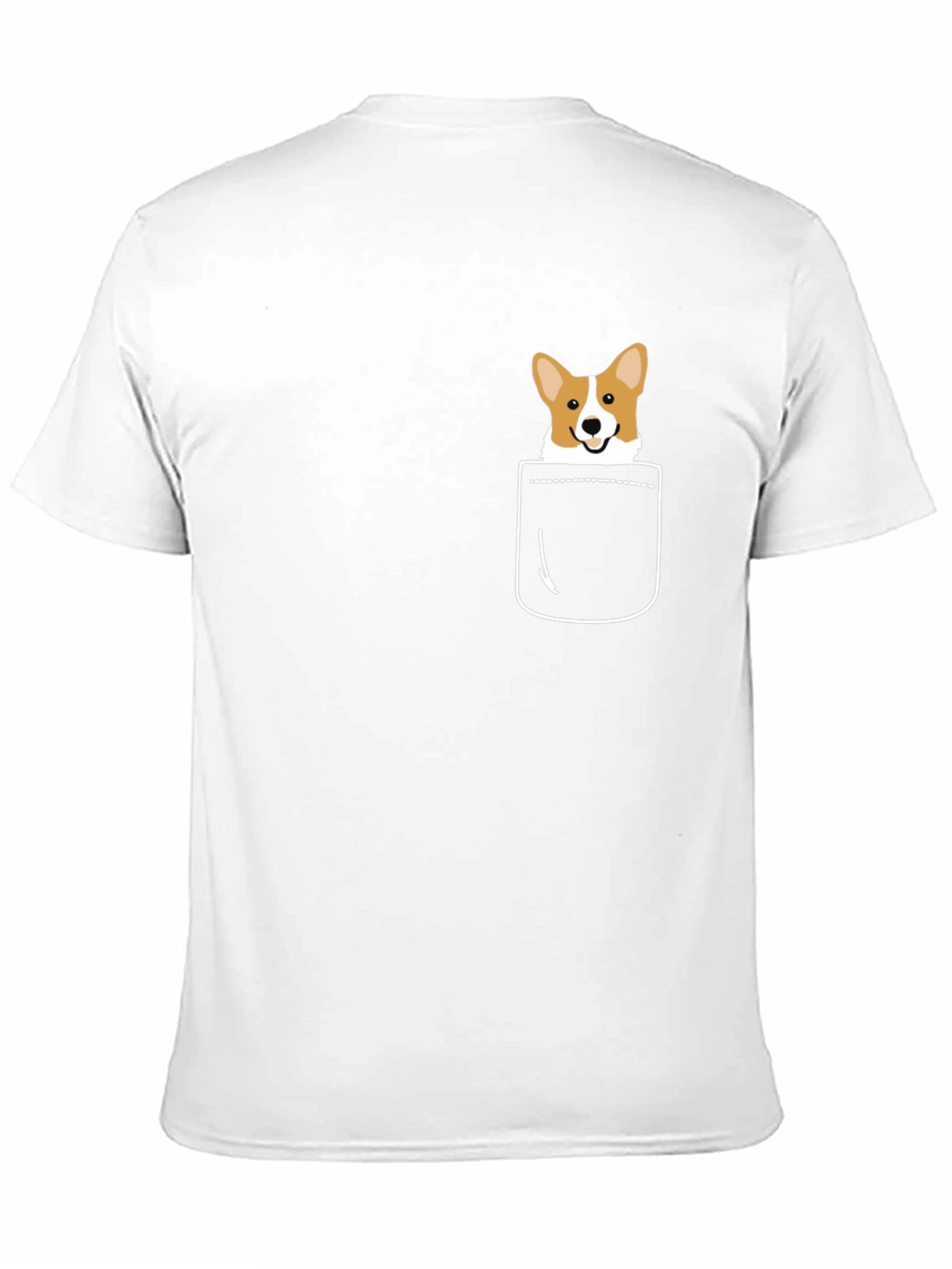 Black Corgi Pocket T-Shirt - Cute Dog Graphic Tee view 11