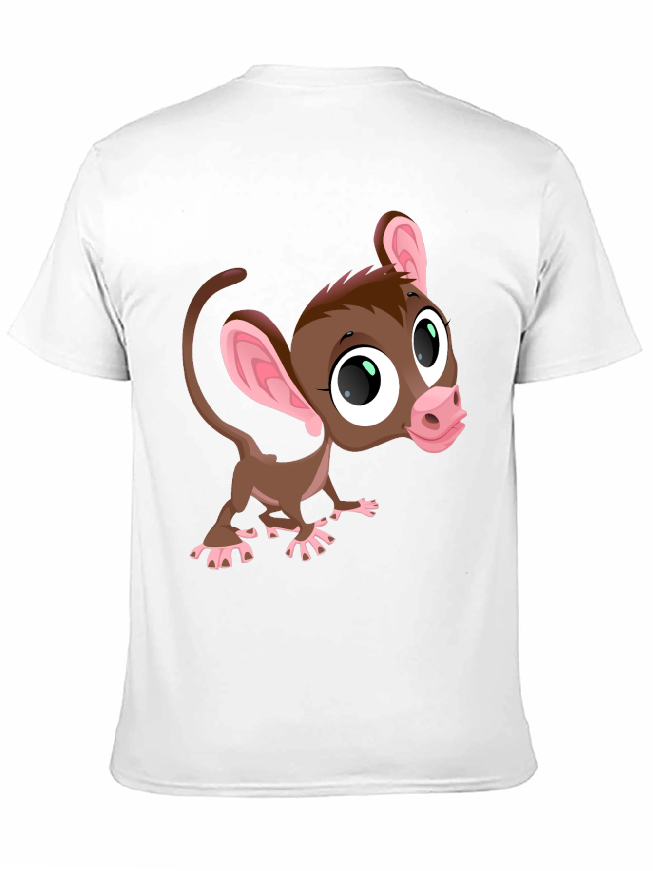 Black Cute Cartoon Monkey Graphic Tee - Black view 11