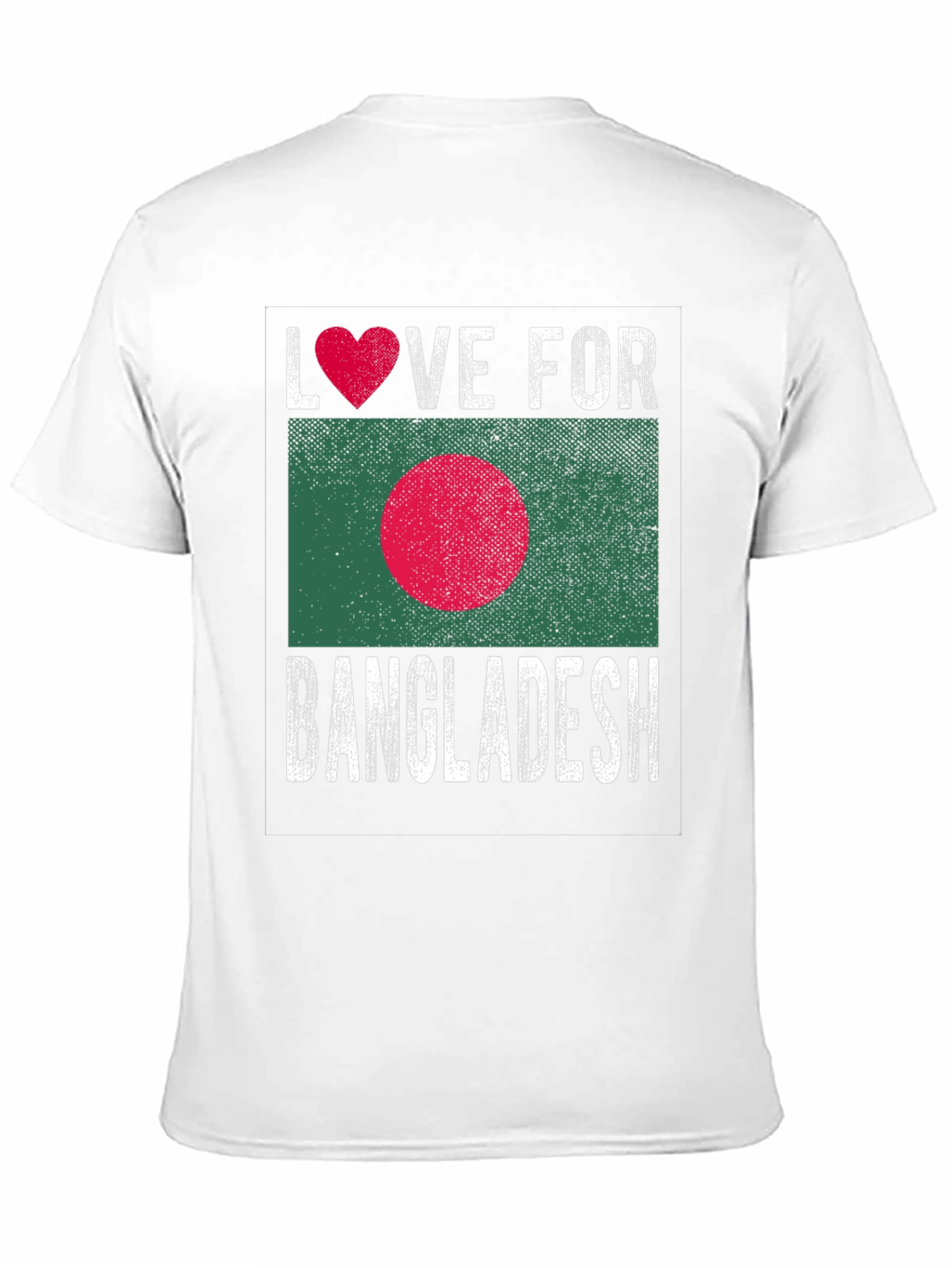 Black Love for Bangladesh T-Shirt - Heart Flag Design view 11