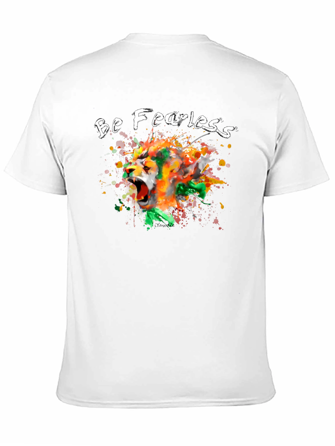 Black Be Fearless Lion Graphic Black T-Shirt view 11