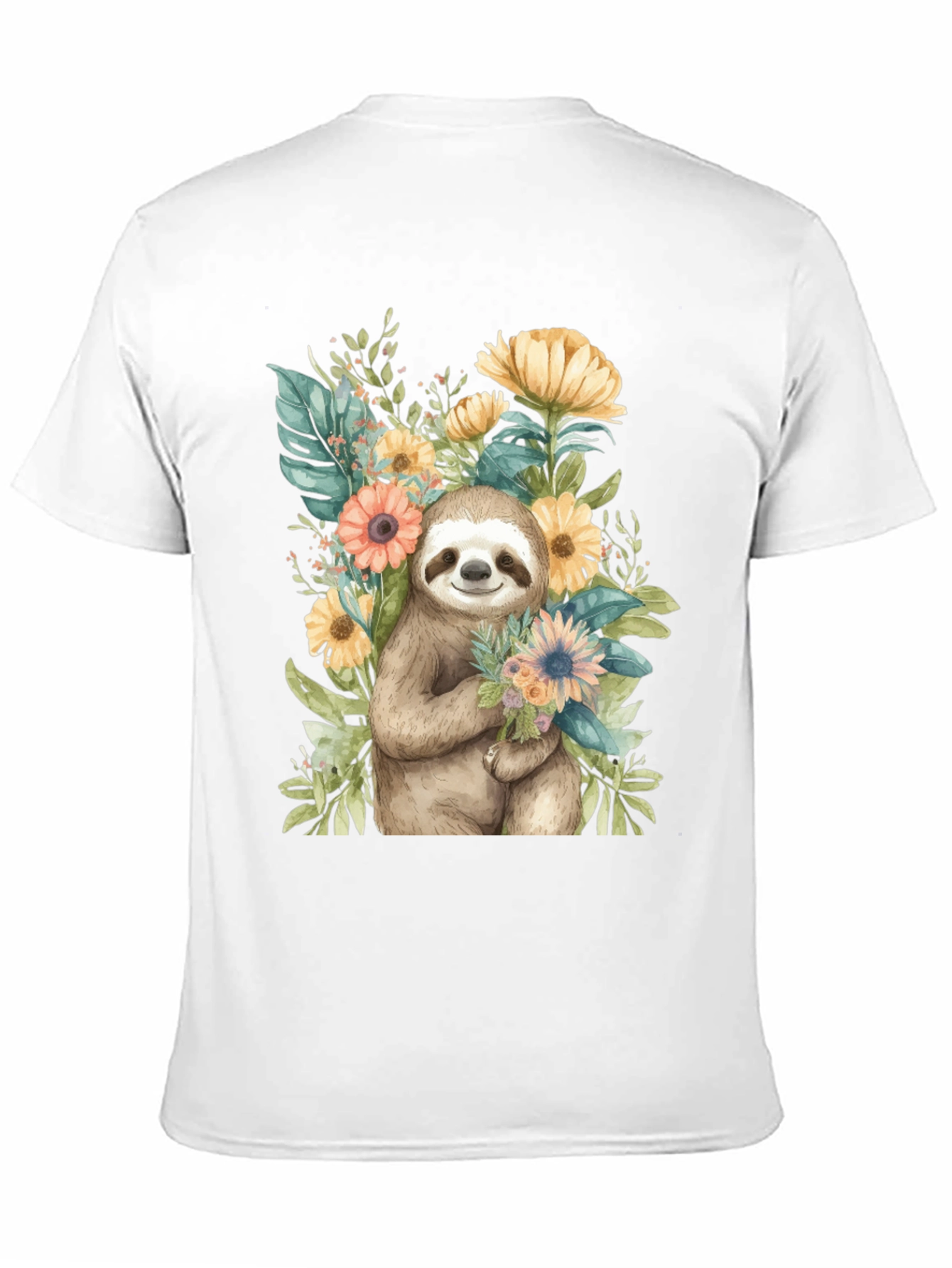 Black Sloth & Floral Graphic Tee view 11