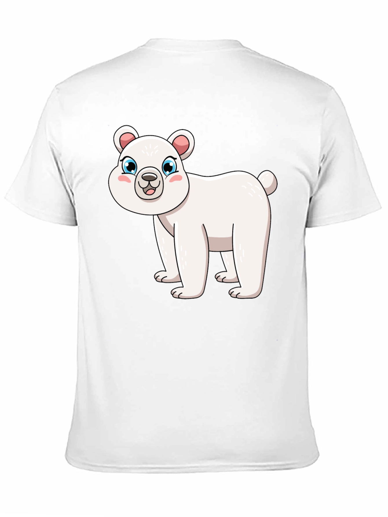 Black Cute Polar Bear Graphic Black T-Shirt view 11