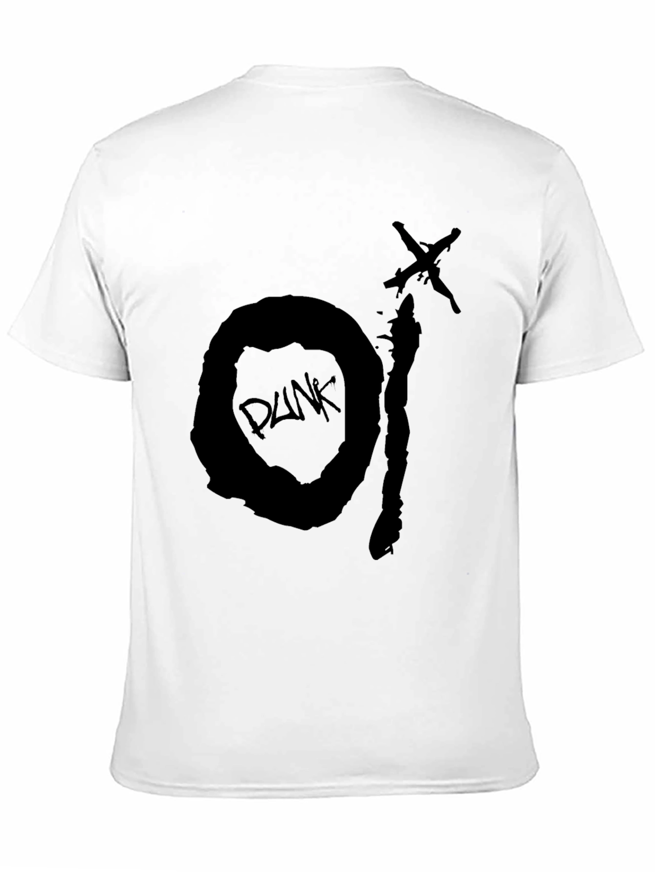 Black Punk Graphic Tee - Distressed Design - 11
