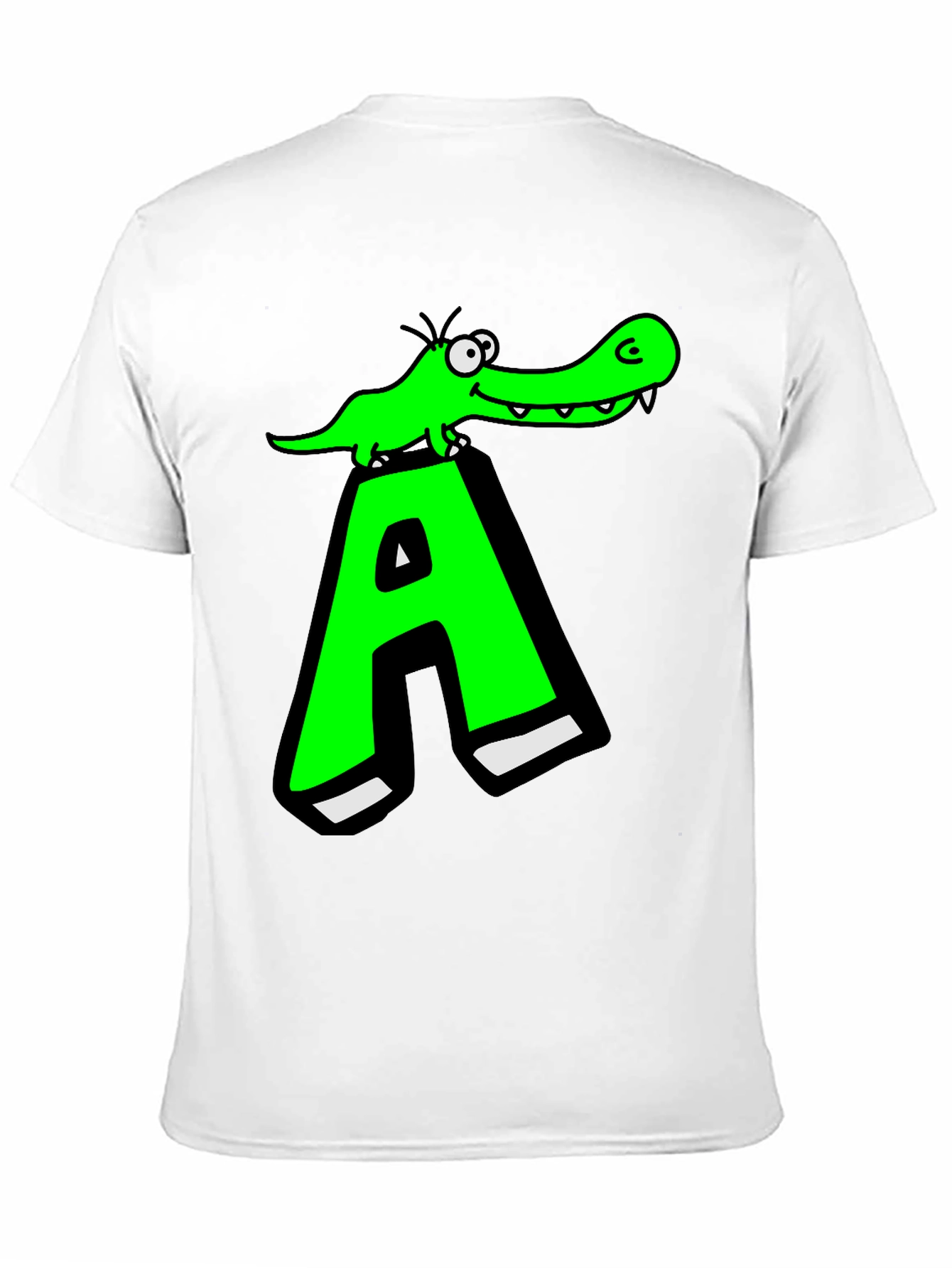 Black Funny Alligator 'A' Graphic T-Shirt view 11