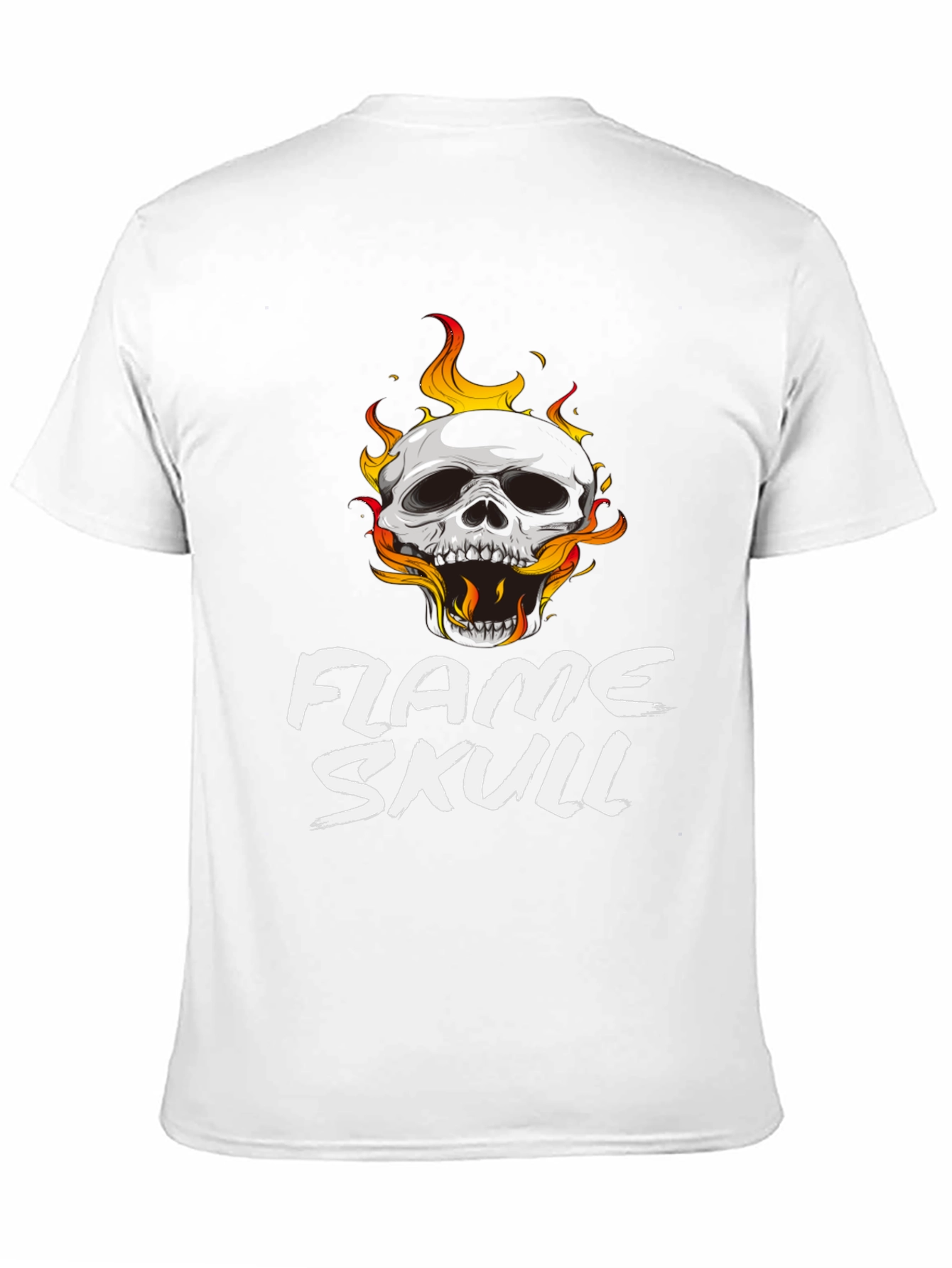 Black Flame Skull Graphic Black T-Shirt view 11