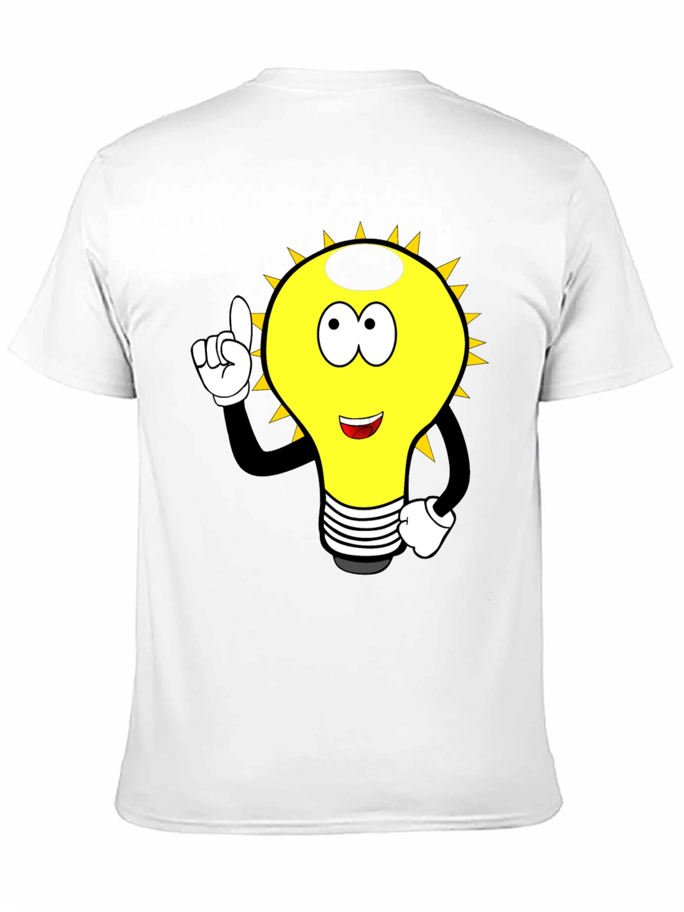 Black Cartoon Light Bulb Graphic Tee - Black view 11