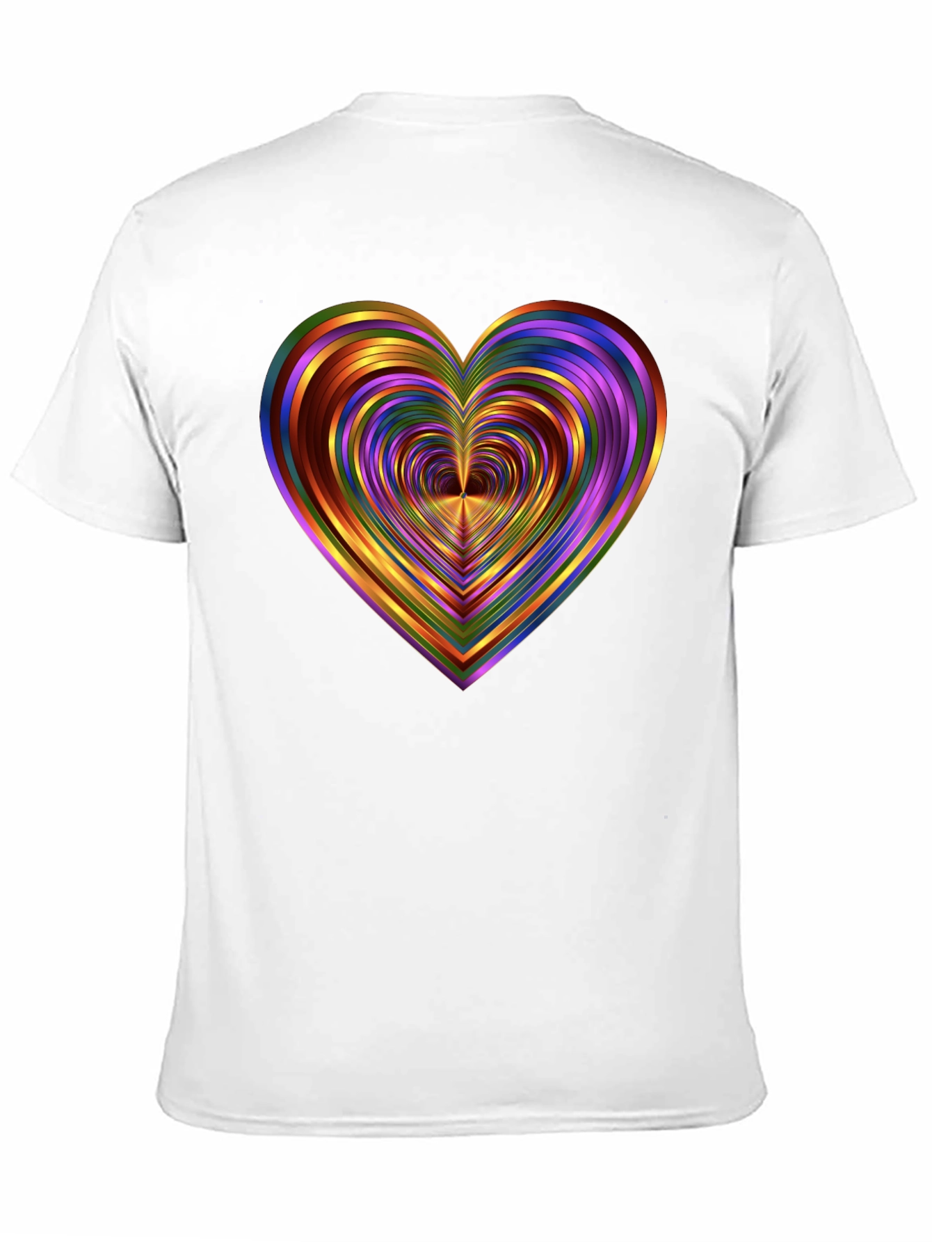 Black Rainbow Heart Graphic Tee - Unique Design view 11