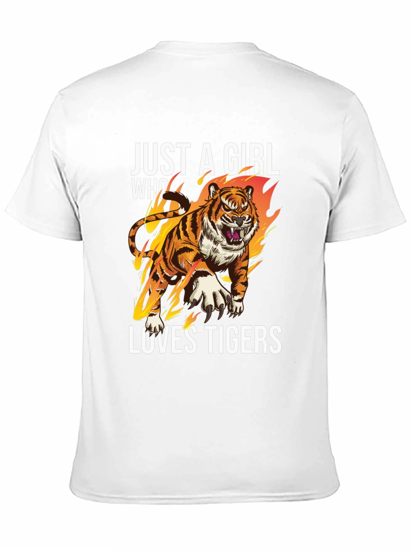 Black Just A Girl Who Loves Tigers Graphic T-Shirt view 11