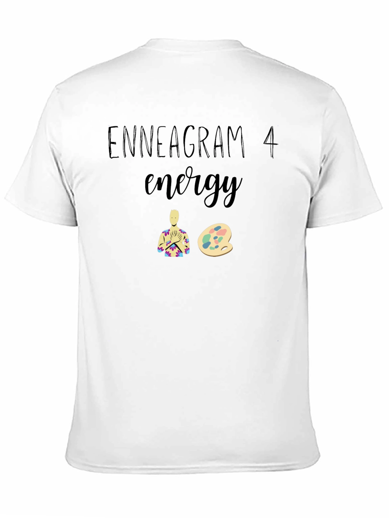 Black Enneagram 4 Energy Graphic Tee - Black Cotton Blend view 11