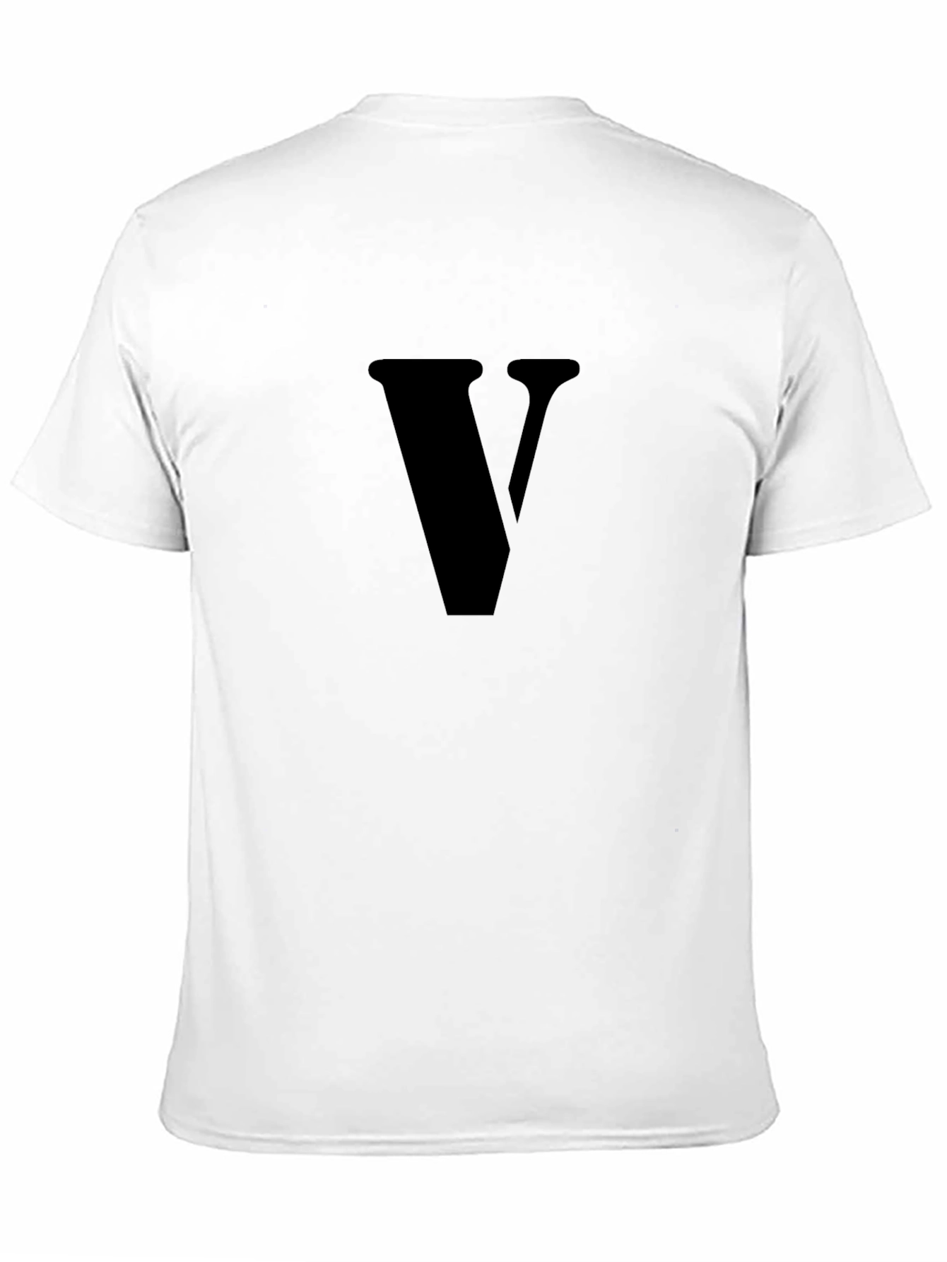 Black Men's Black T-Shirt with "V" Design view 11