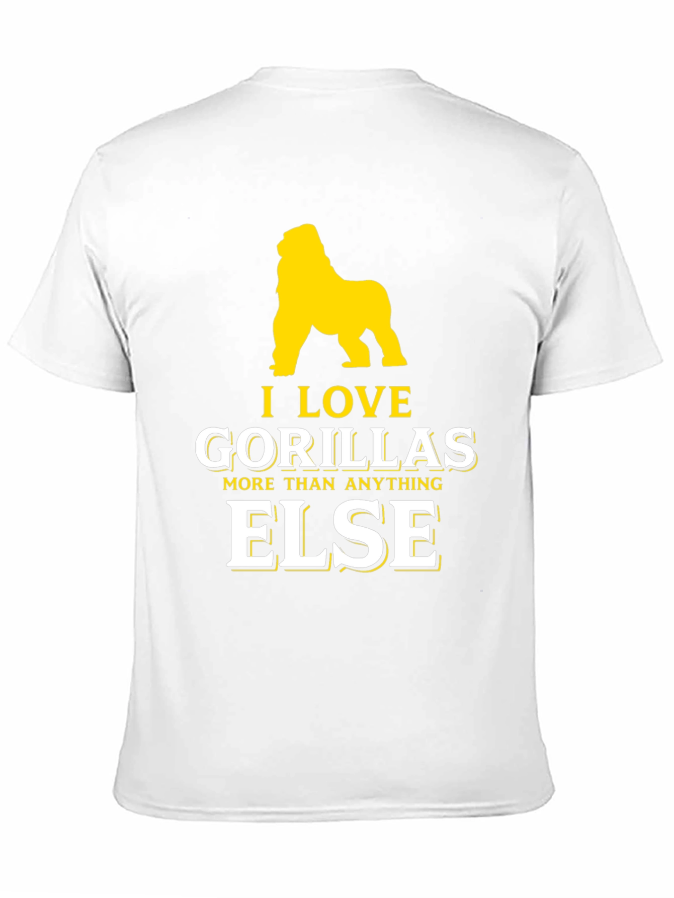 Black I Love Gorillas Graphic T-Shirt - Unique Design view 11
