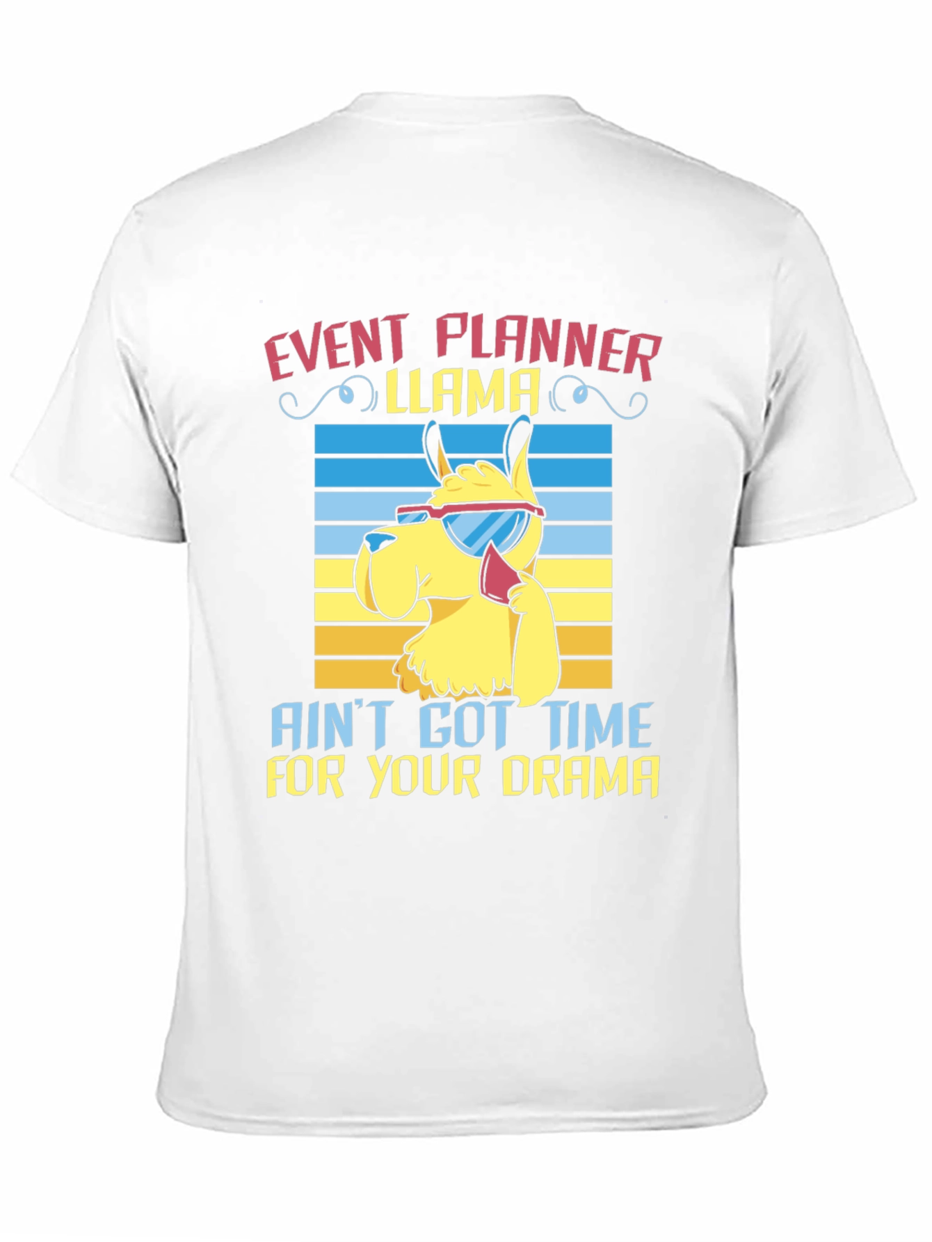 Black Event Planner Llama T-Shirt view 11