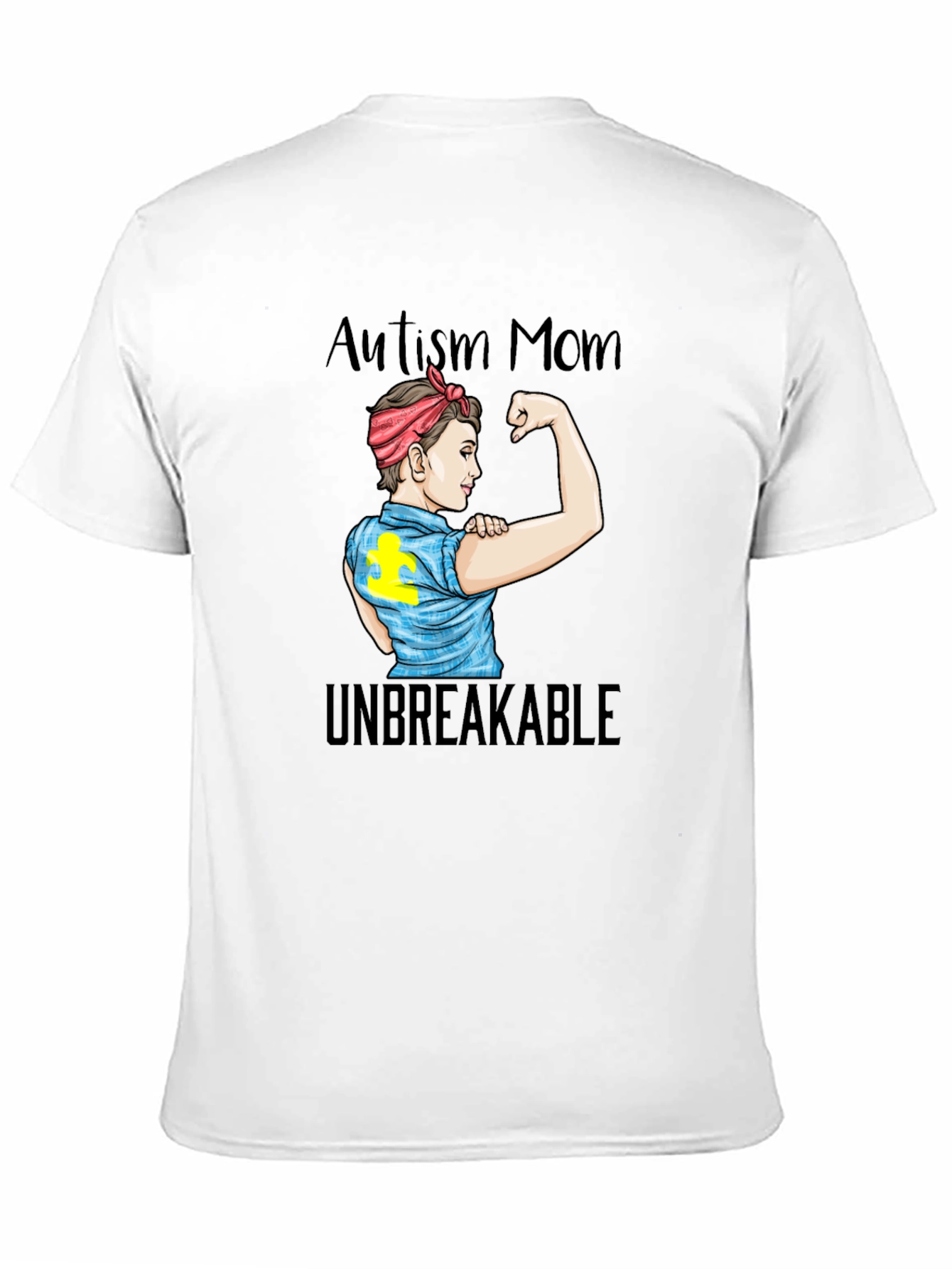 Black Autism Mom Unbreakable Graphic T-Shirt view 11