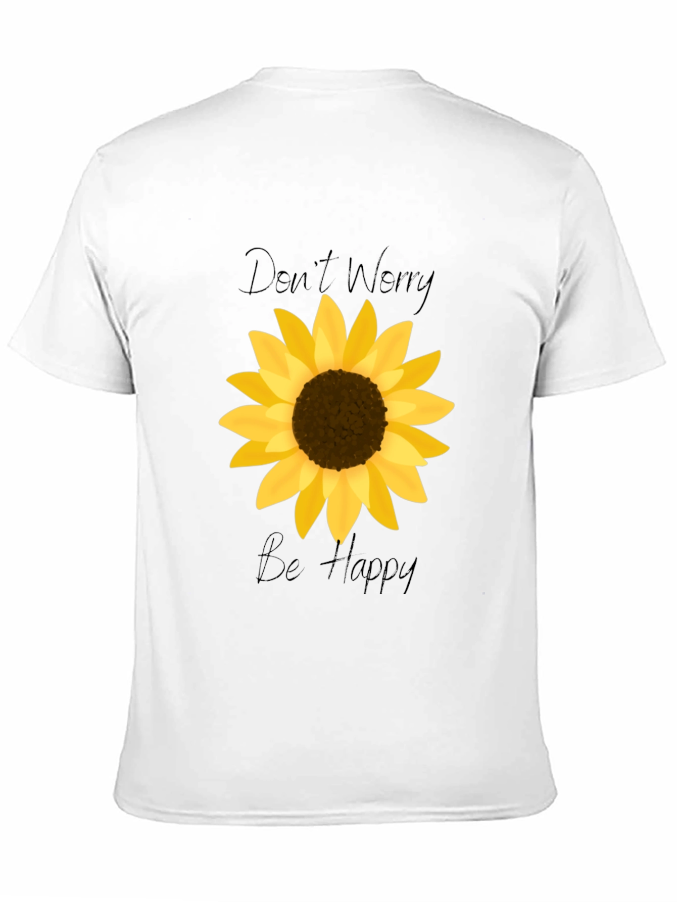 Black Don't Worry Be Happy Sunflower Graphic Tee view 11