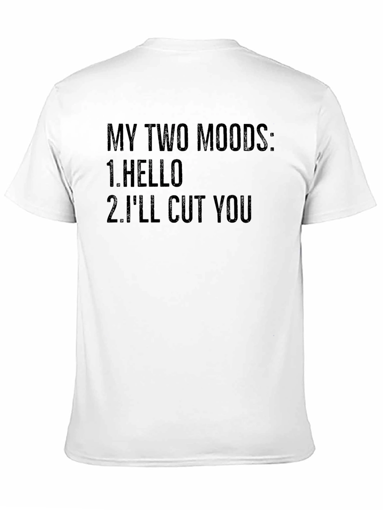 Black My Two Moods Graphic Tee - Funny Slogan T-Shirt view 11