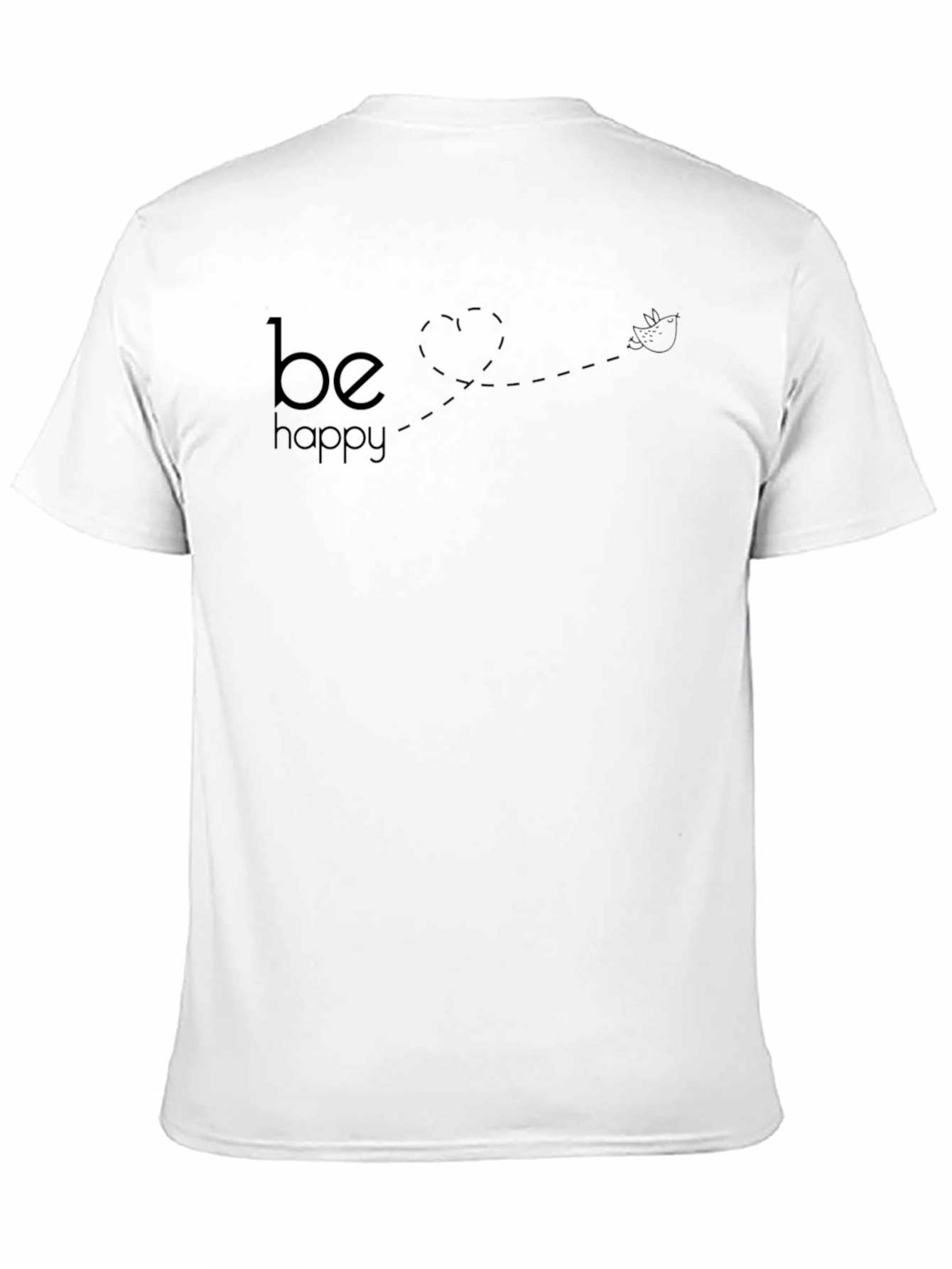 Black Be Happy Graphic Tee - Minimalist Design, Soft Comfort view 11