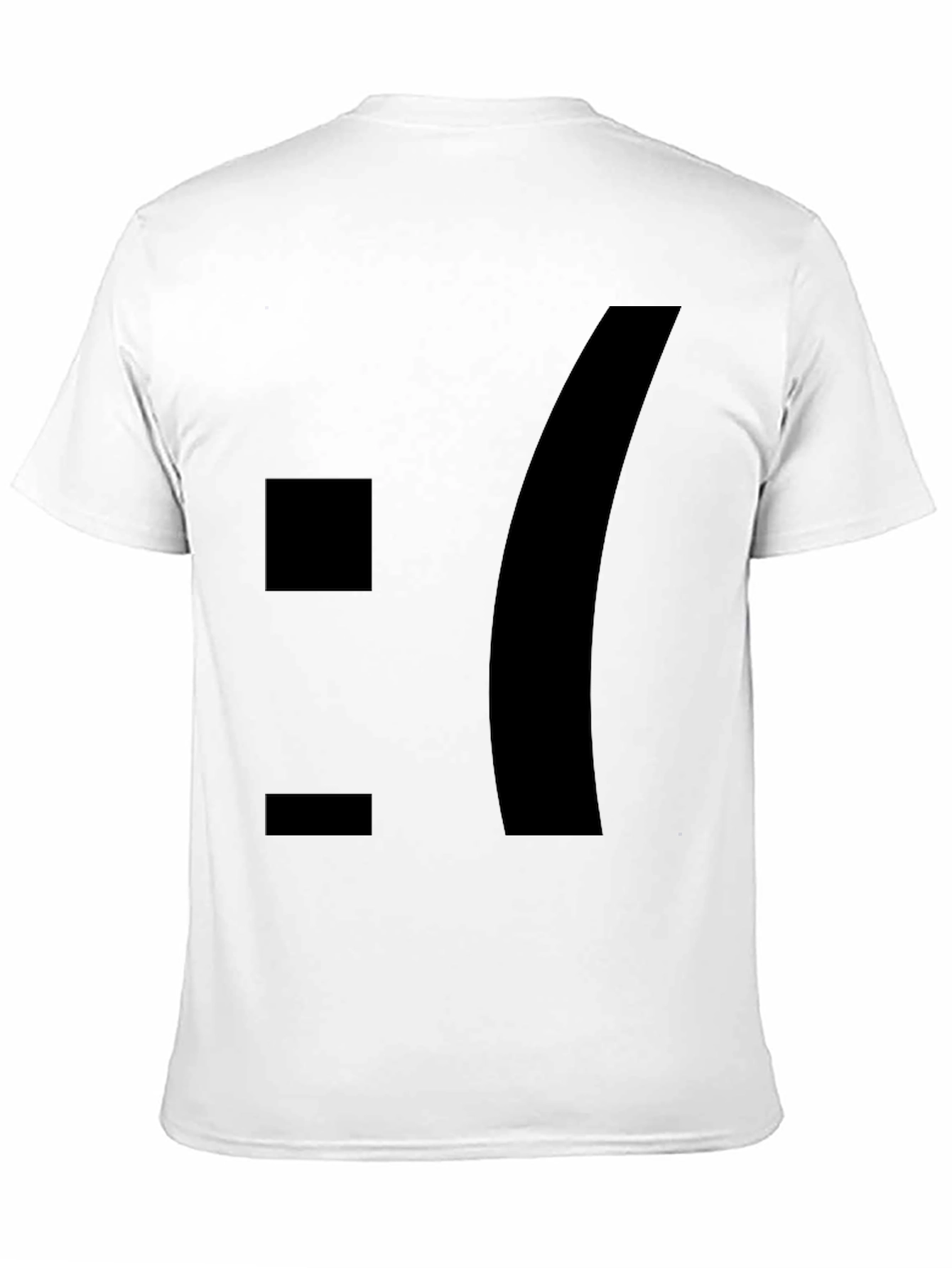 Black Sad Emoticon Graphic Tee - Black Cotton Blend view 11