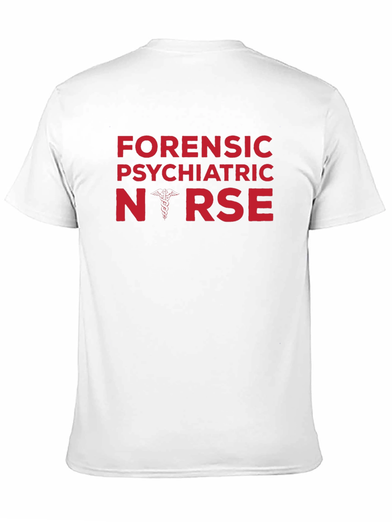 Black Forensic Psychiatric Nurse T-Shirt - Caduceus Design view 11