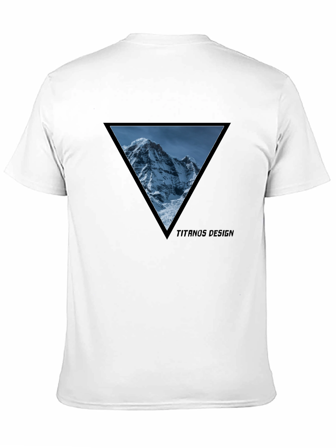 Black Mountain Peak Triangle Tee - Black Cotton Graphic T-Shirt view 11