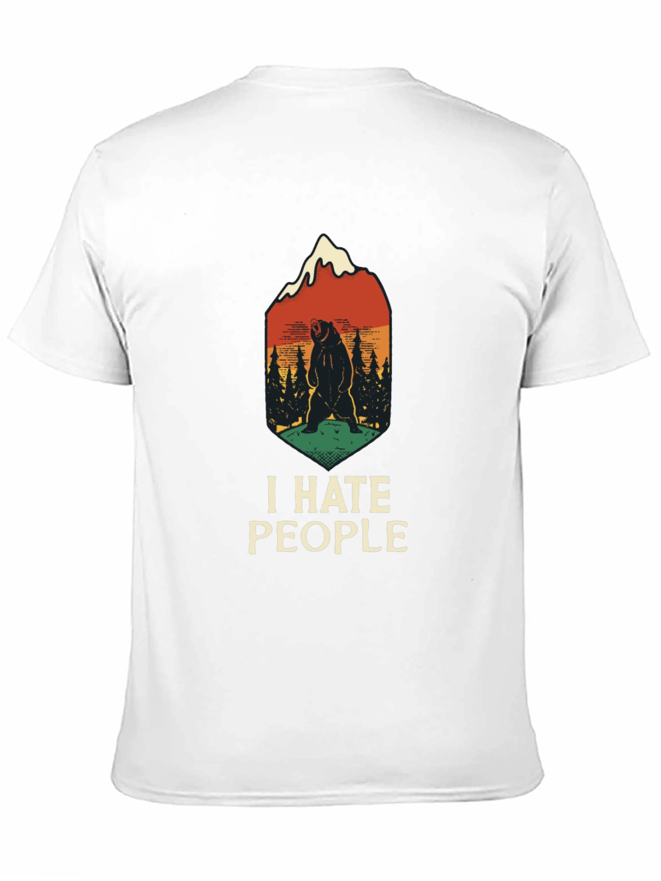 Black I Hate People Bear T-Shirt view 11