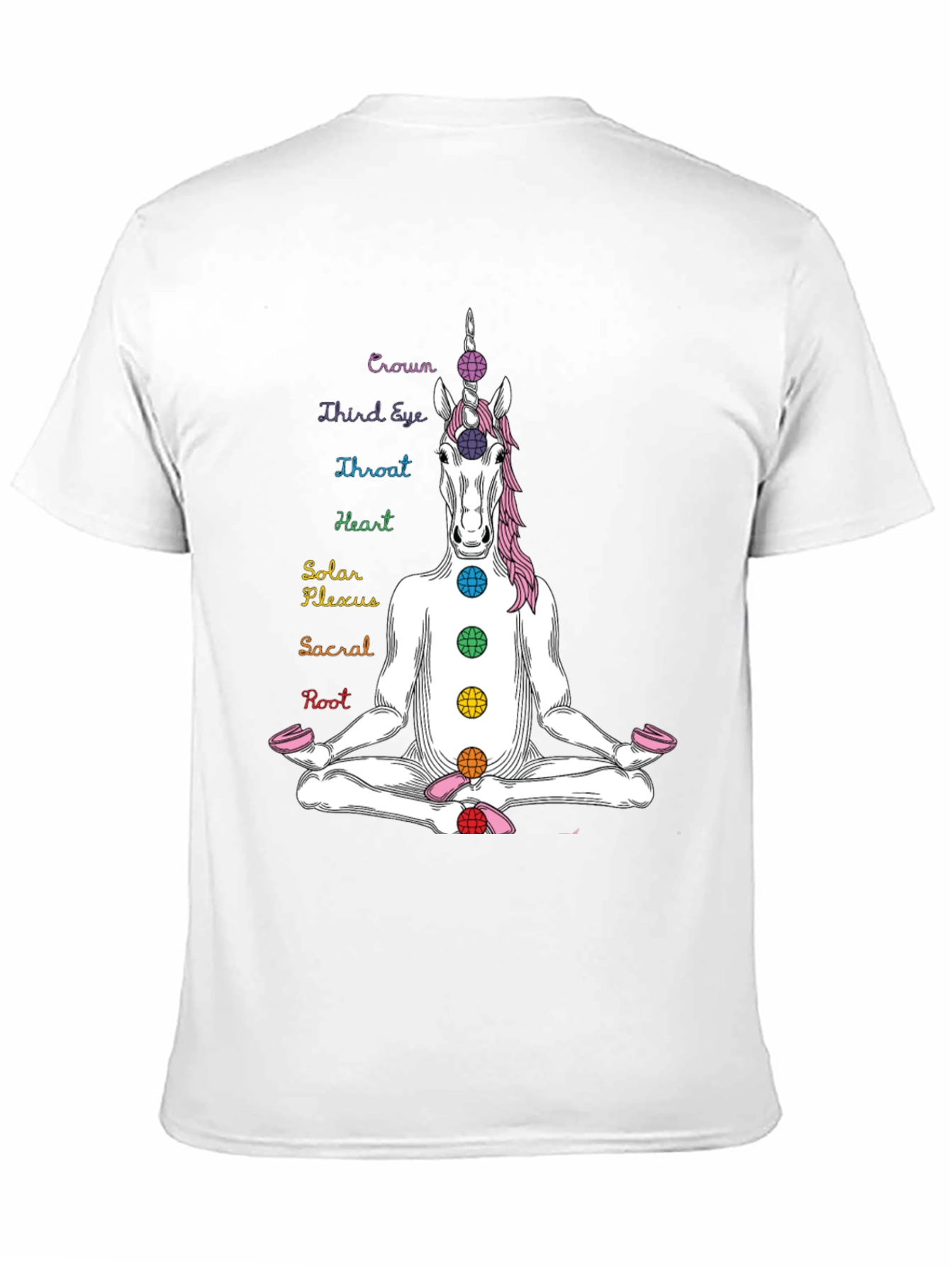 Black Unicorn Chakra T-Shirt - Meditating Yoga Design view 11