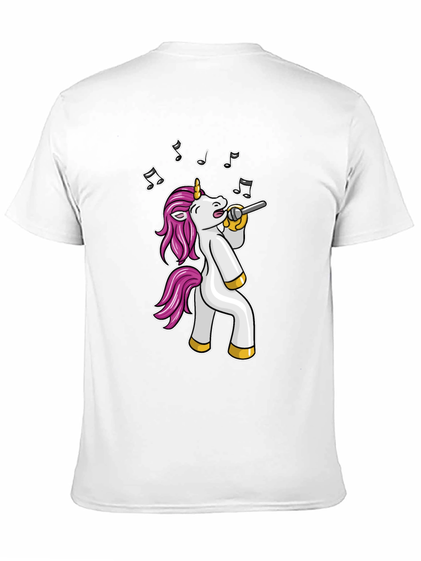 Black Singing Unicorn Black T-Shirt - Cartoon Animal Tee view 11
