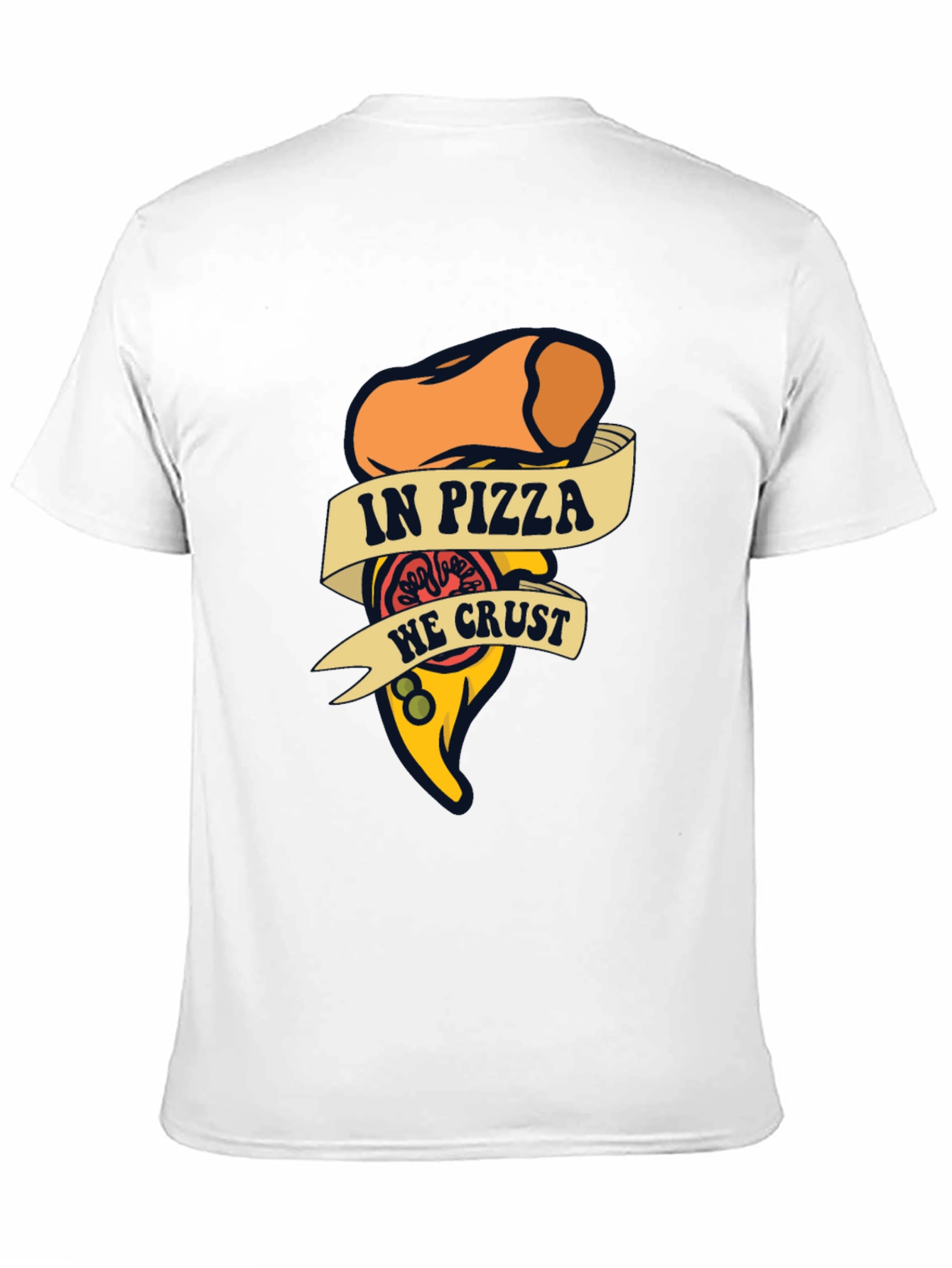 Black In Pizza We Crust Funny Graphic T-Shirt view 11