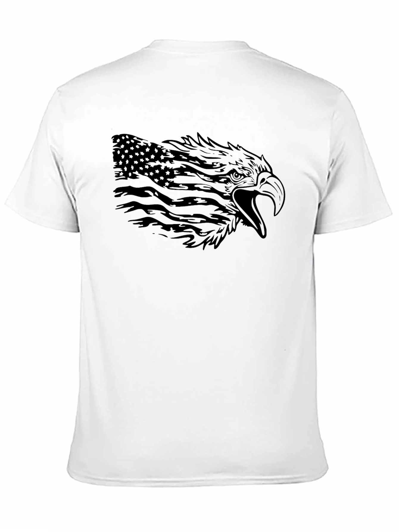 Black American Eagle Flag Graphic Black T-Shirt view 11