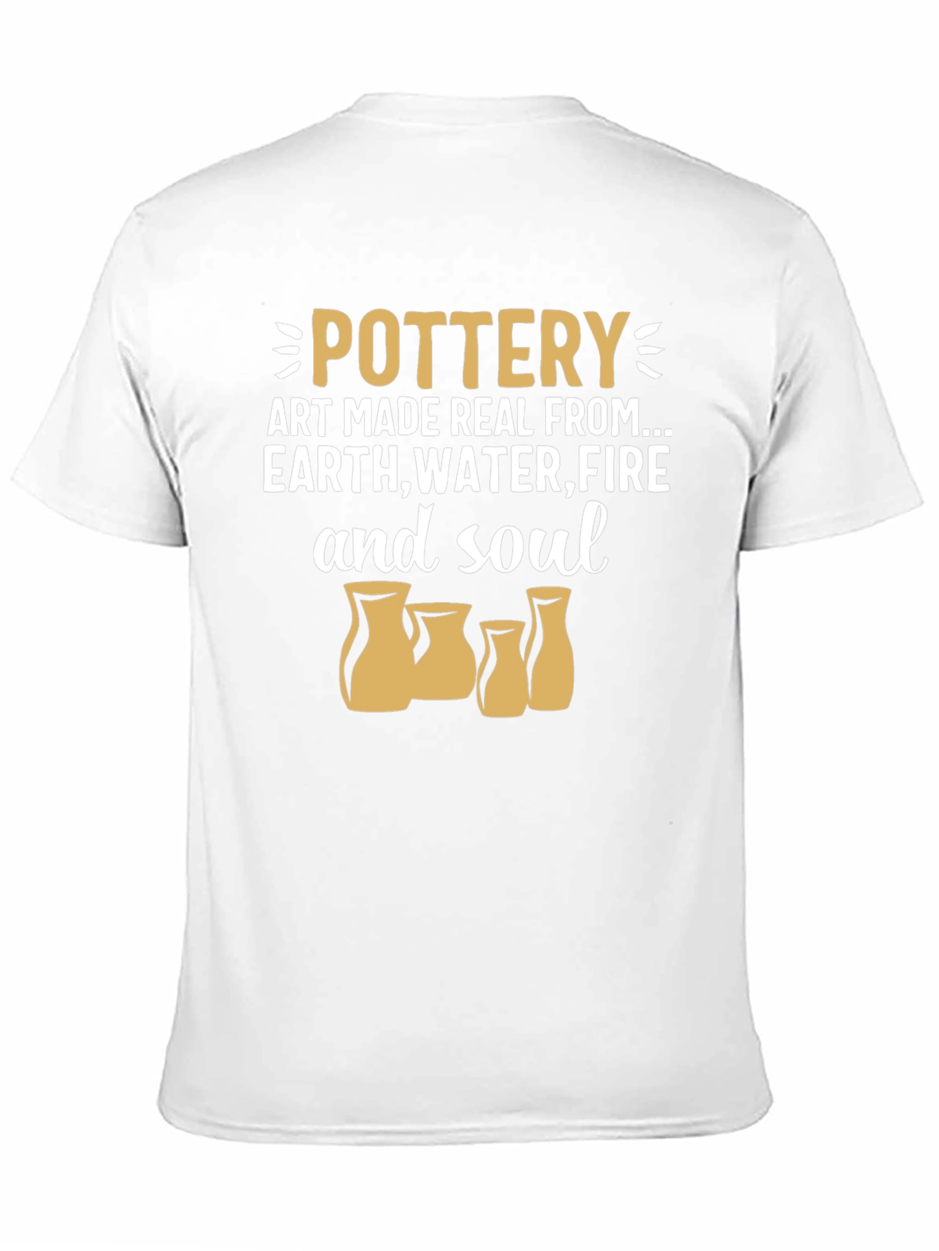 Black Pottery Art T-Shirt: Earth, Water, Fire & Soul view 11