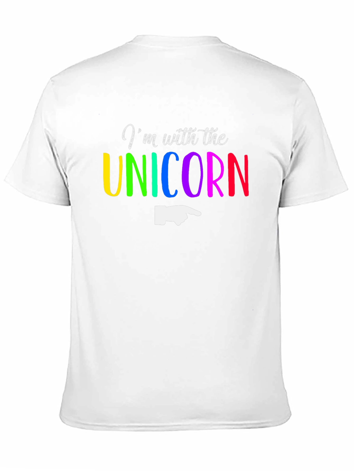 Black I'm with the Unicorn T-Shirt - Rainbow Novelty Tee view 11
