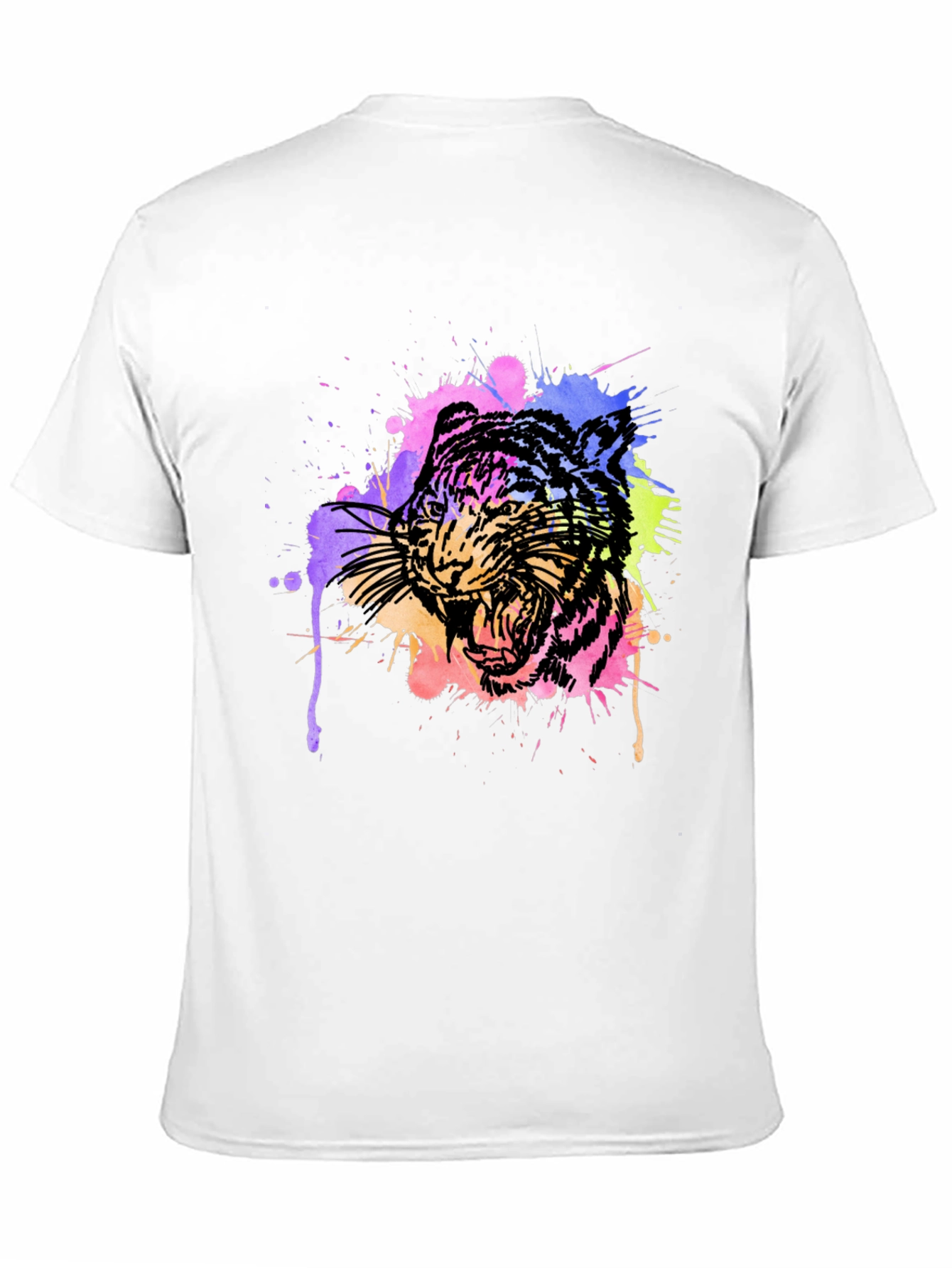 Black Watercolor Tiger Graphic Tee view 11