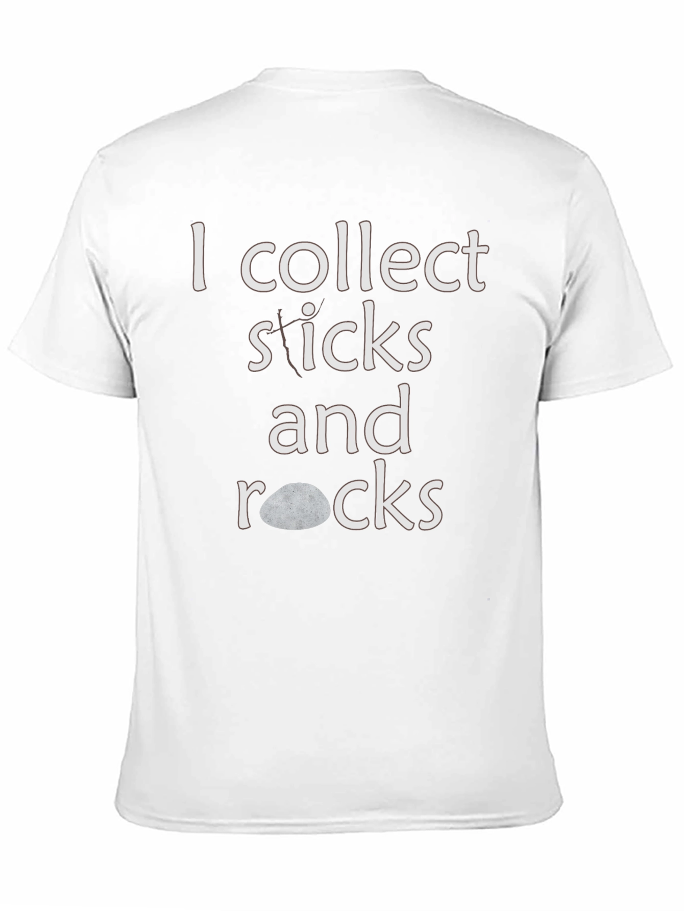 Black I Collect Sticks and Rocks T-Shirt view 11
