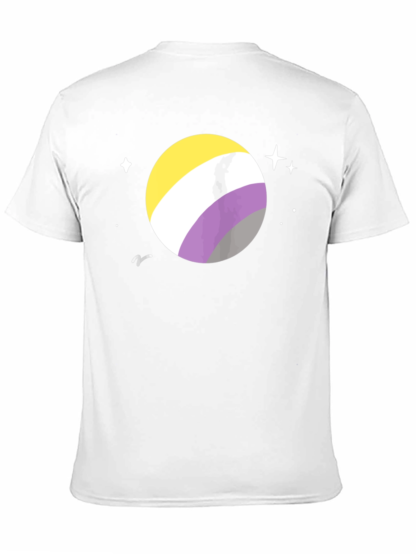 Black Nonbinary Pride Space T-Shirt - Black Cotton view 11