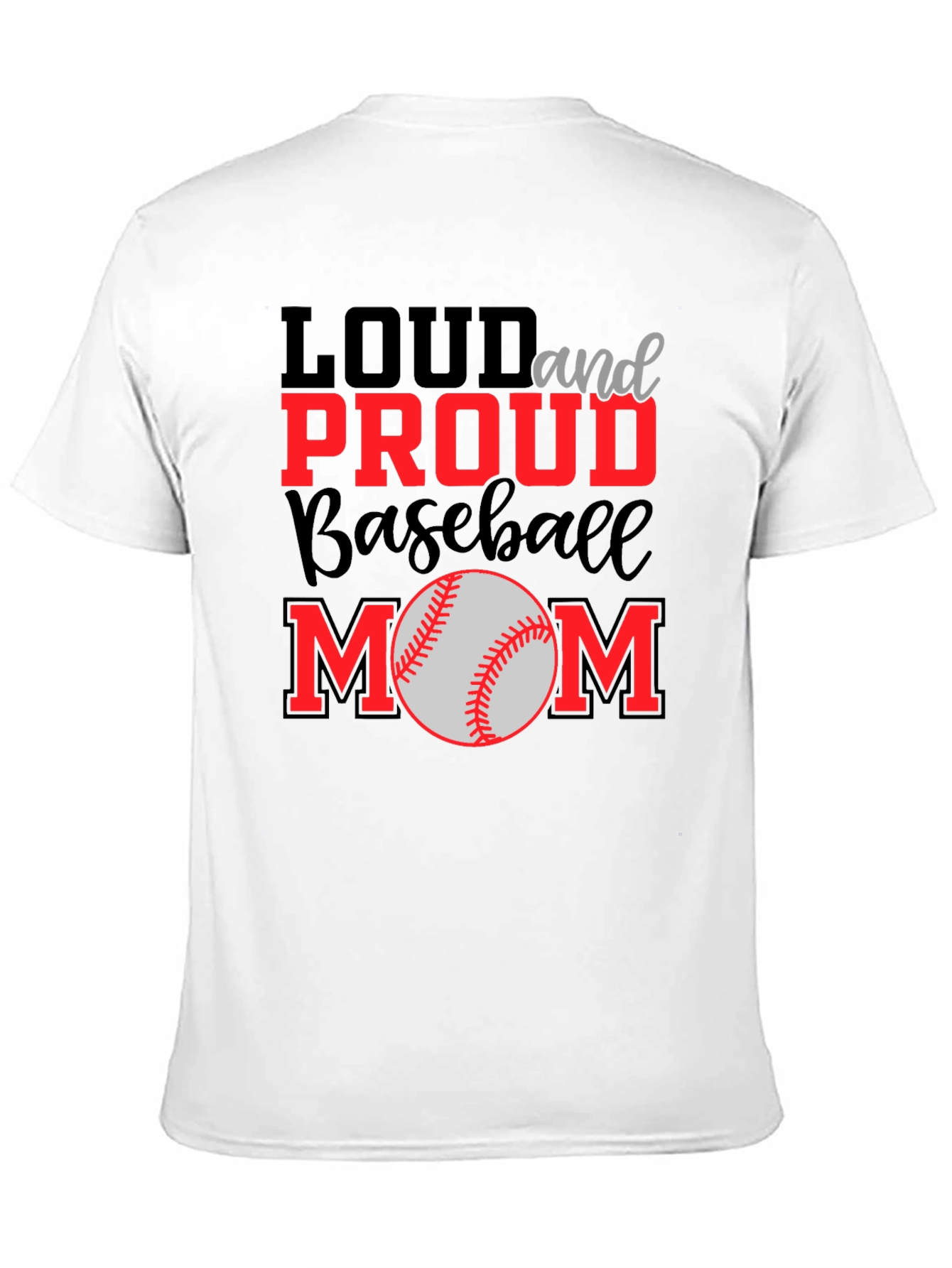 Black Loud and Proud Baseball Mom Graphic Tee view 11
