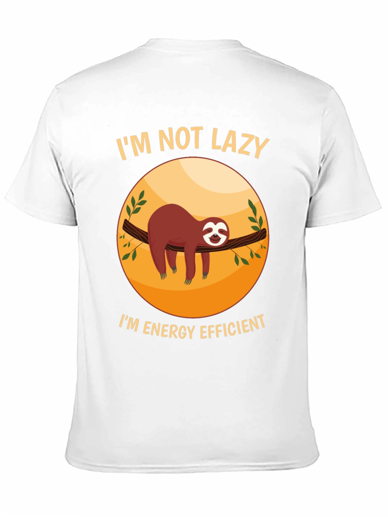 Black Funny Sloth 'I'm Not Lazy' Graphic T-Shirt view 11