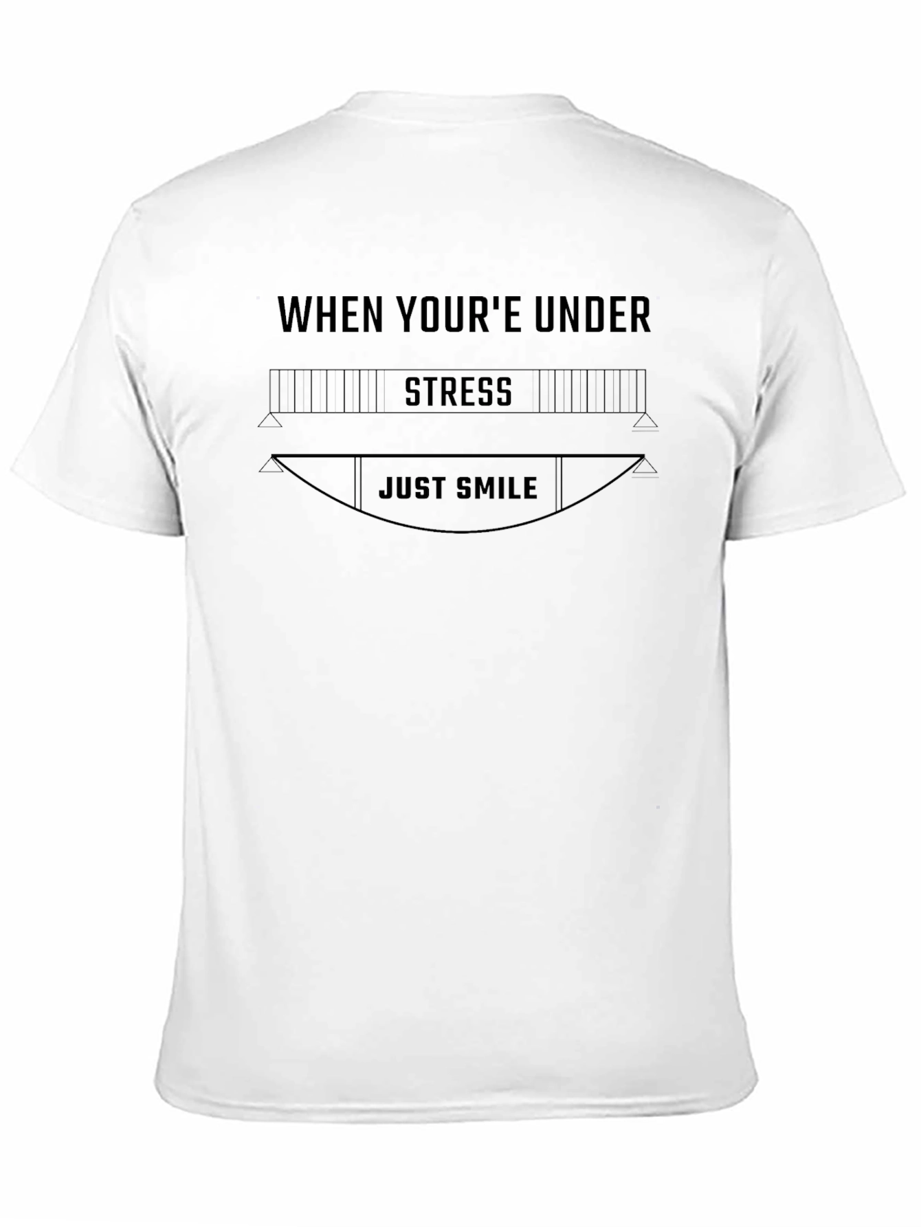Black Under Stress Just Smile Graphic Tee - Black view 11