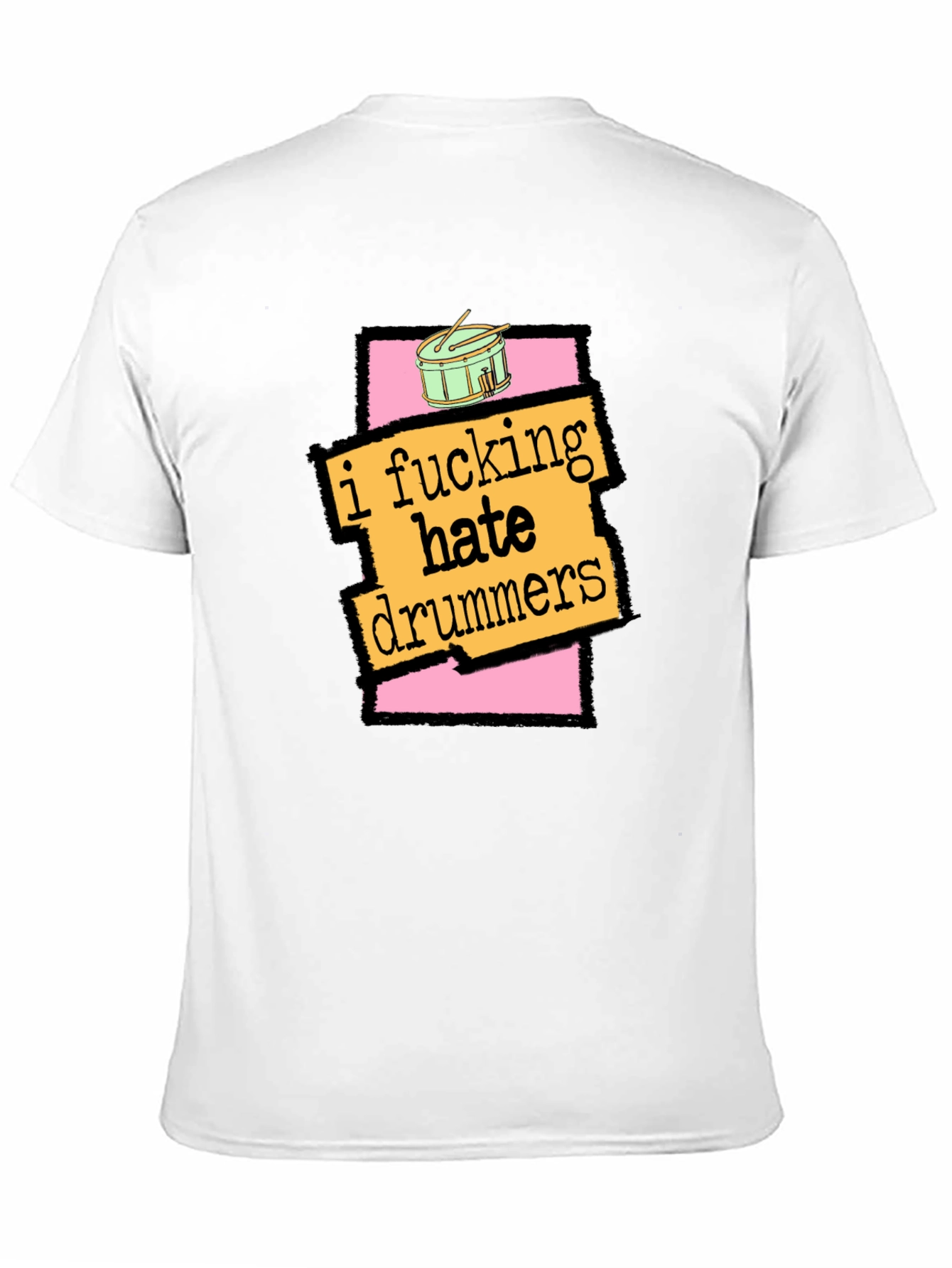 Black I Fucking Hate Drummers Graphic T-Shirt view 11