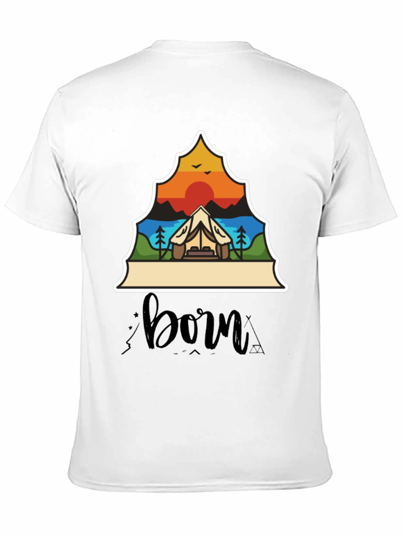 Black Camping Adventure T-Shirt - Born to Explore! view 11