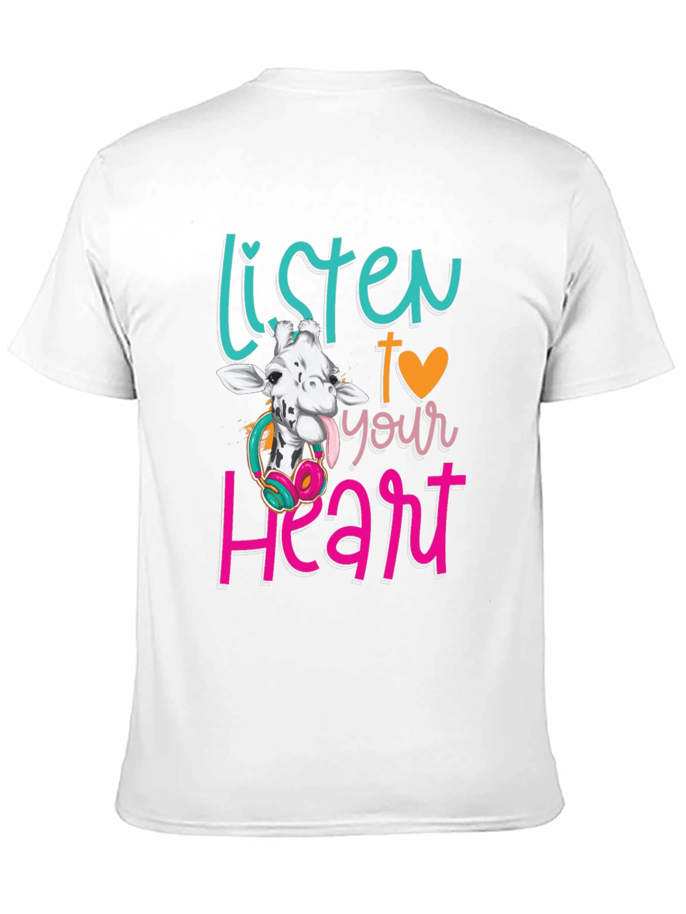 Black Listen to Your Heart Giraffe T-Shirt view 11