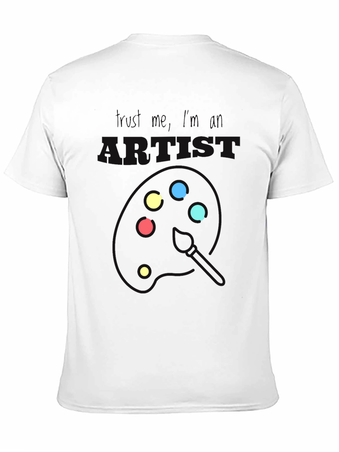 Black Artist Palette Graphic Print Black T-Shirt view 11