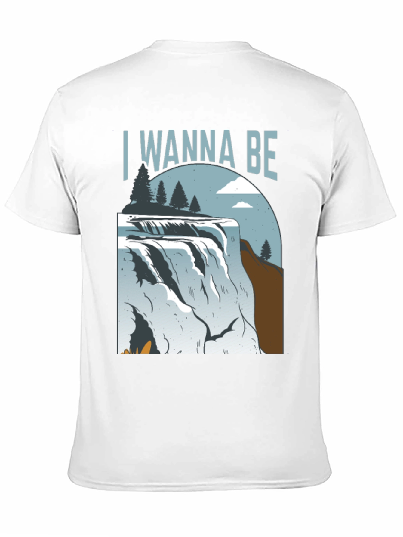 Black Wanna Be Waterfall Graphic Tee - Nature Lover's Shirt view 11