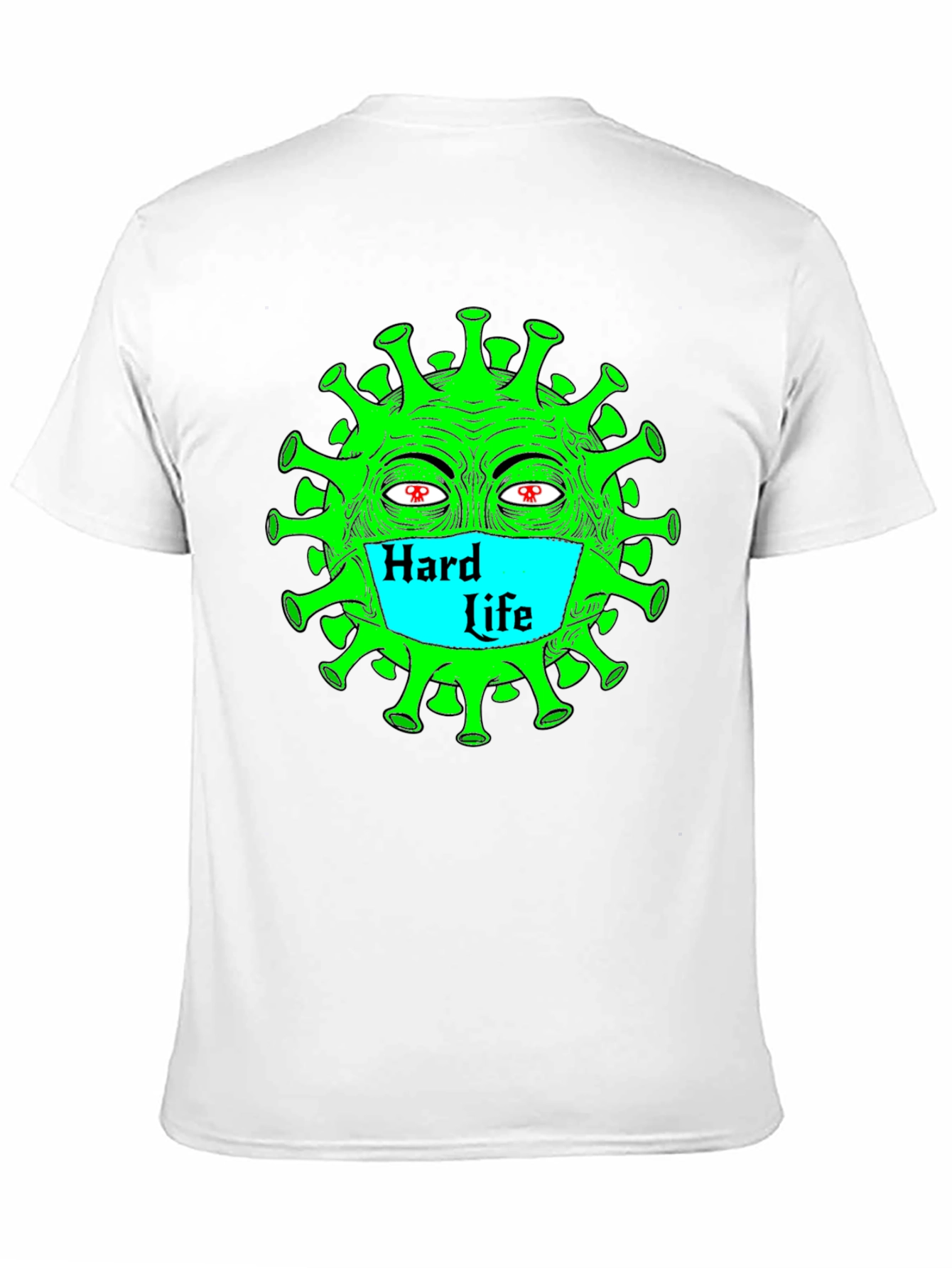 Black Hard Life Graphic Tee - Funny Corona Virus T-Shirt view 11